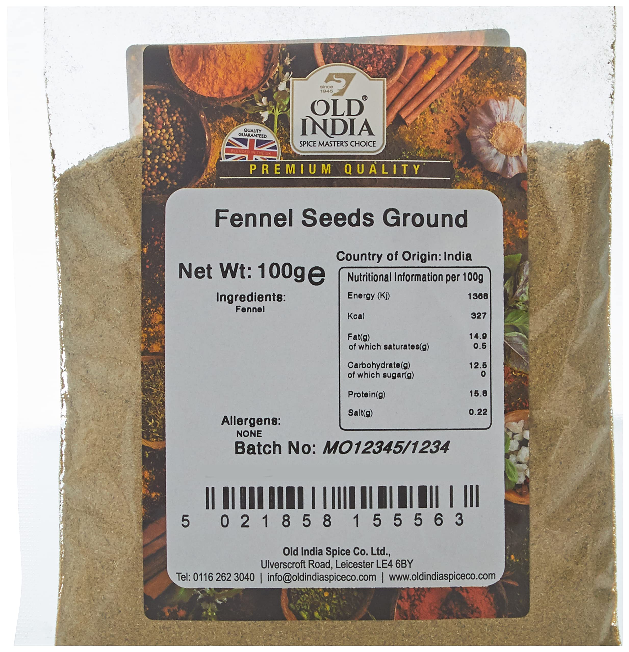 Old India Ground Fennel Seeds Powdered Seasoning | 100g Pack | 100% Natural