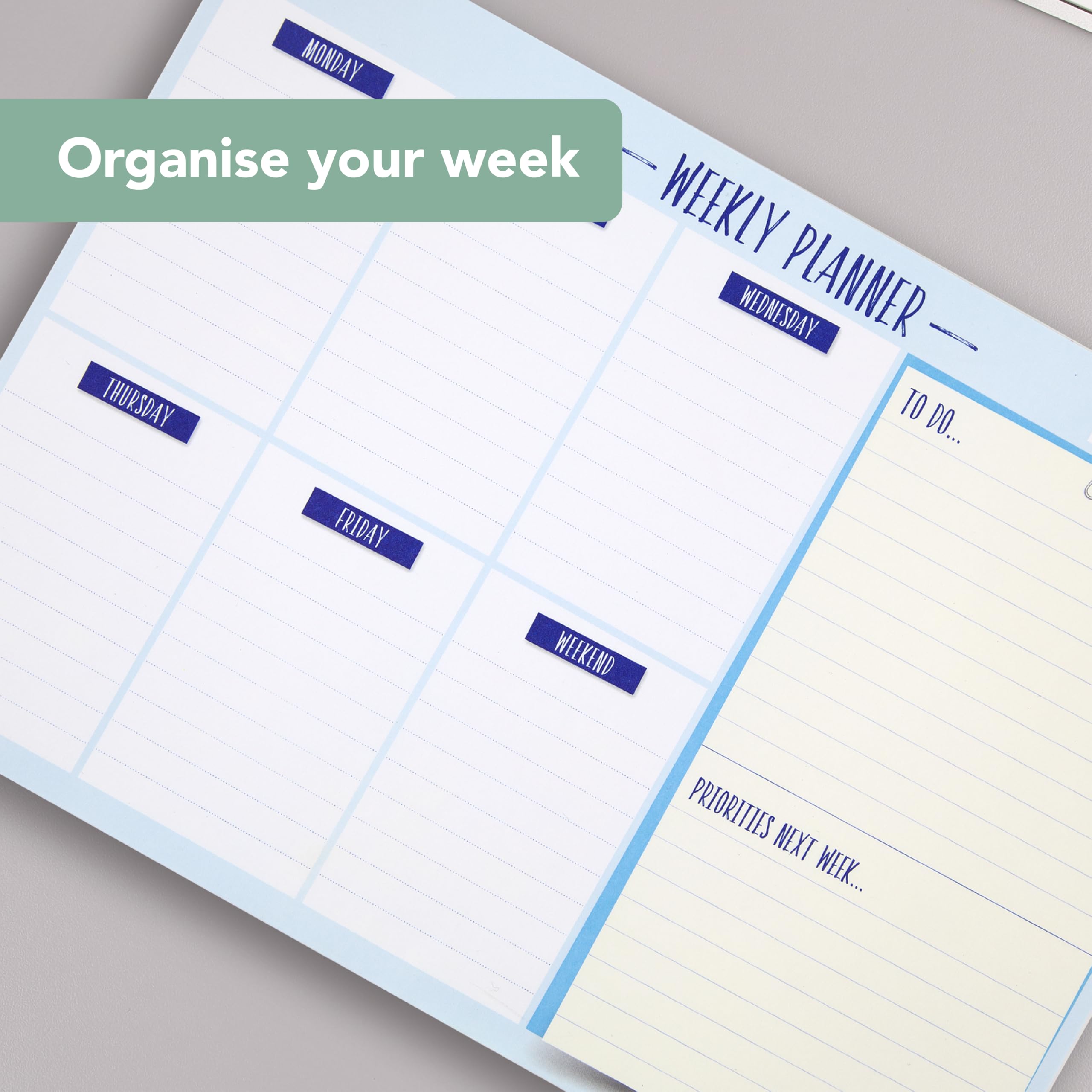 SUMMIT A4 Undated Weekly Desk Planner Pad - 52 Tear Off Pages | Organization Tool 3