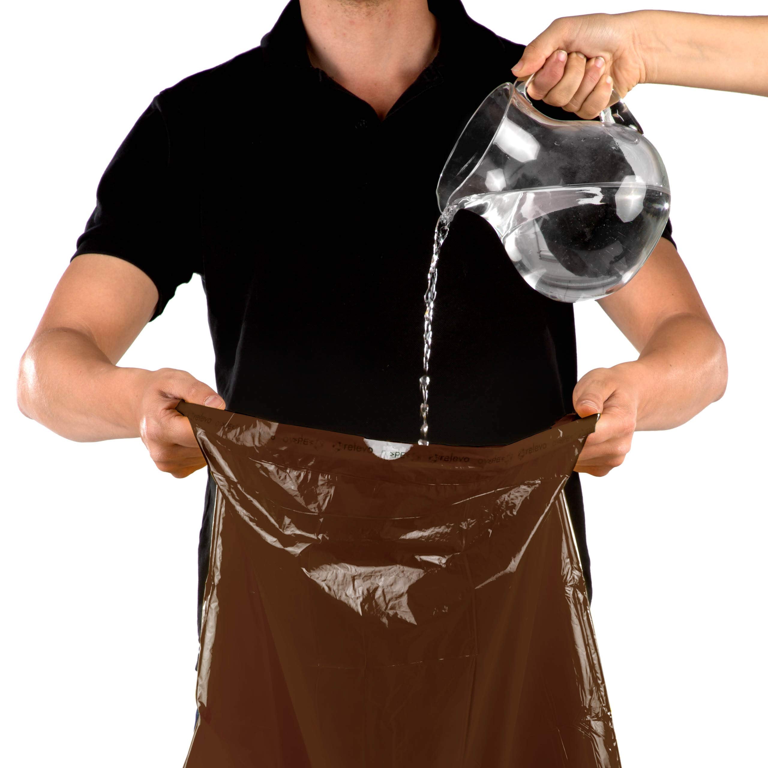Relevo 100% Recycled Bin Liners - 20L Capacity, Brown, 15 Bags | Drawstring Closure 6