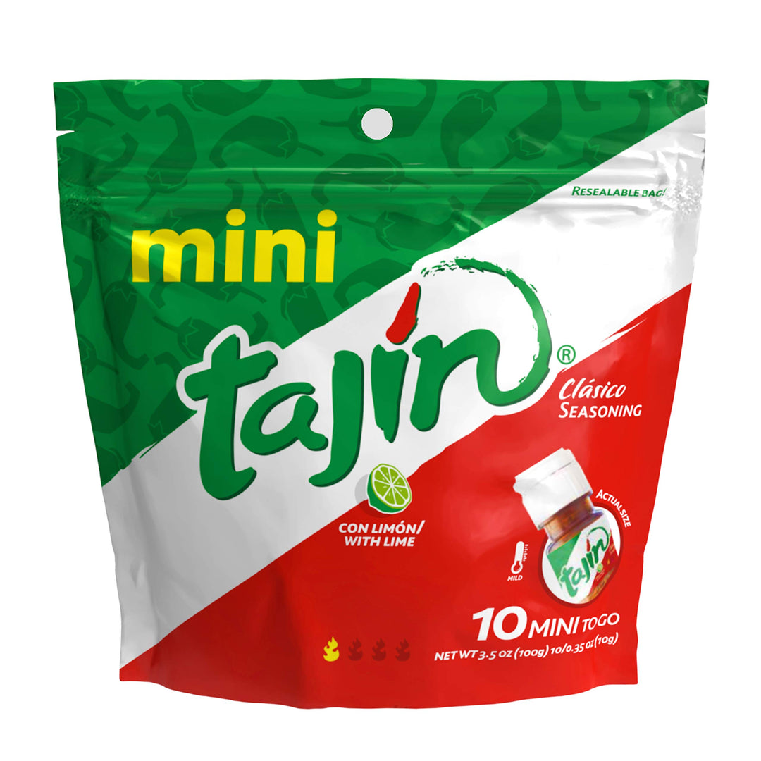 Tajín Clásico Seasoning Mini Pouch 0.35 oz (Pack of 10) – Authentic Mexican Chili Lime Spice