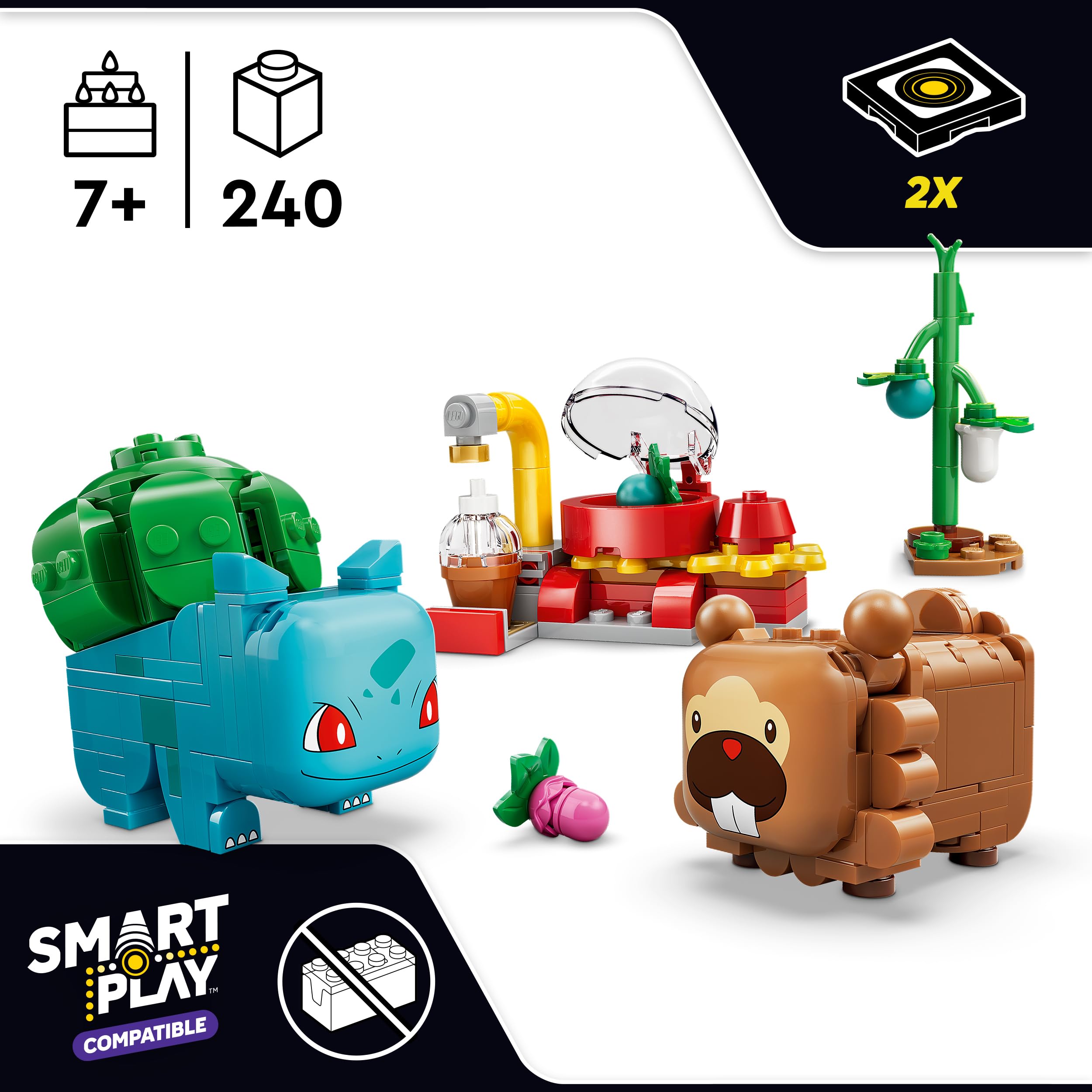 LEGO Pokémon SMART Play: Berry Bash with Bulbasaur and Bidoof Building Set | Ages 7+ 2