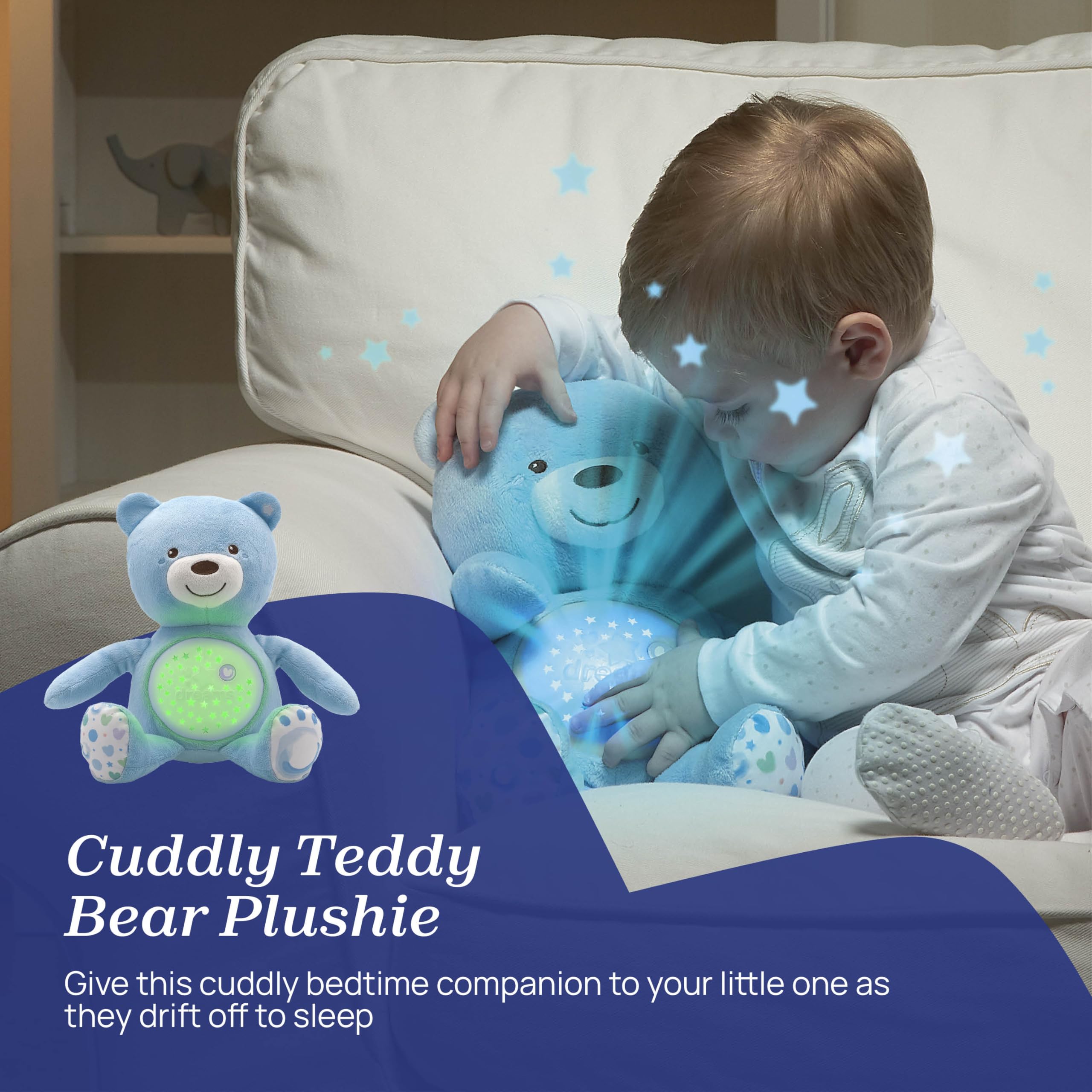 Chicco First Dreams Teddy Bear with Night Light - Musical Plush with Color-Changing Projection 11