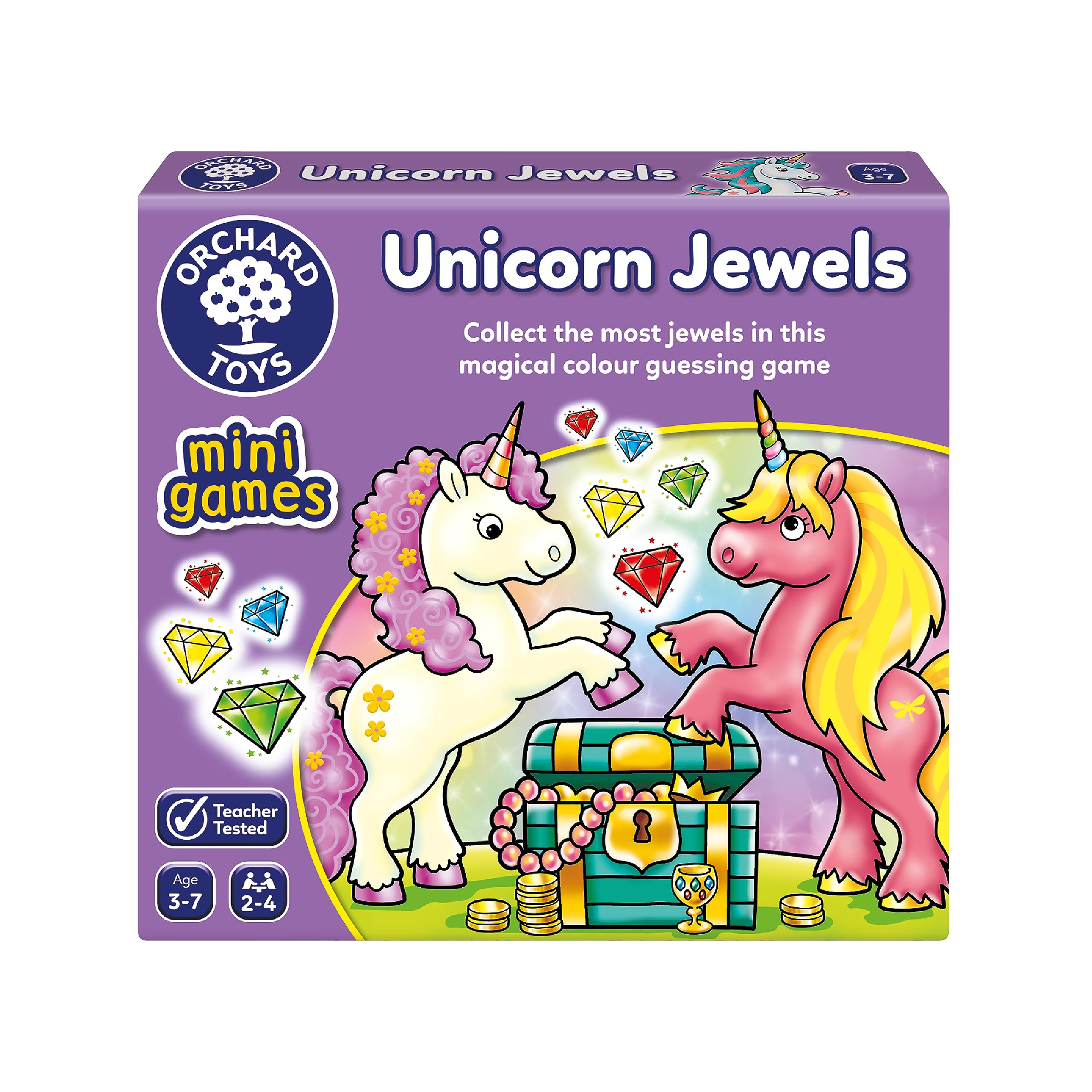 Orchard Toys Unicorn Jewels Colour Matching Game | Ages 3-7 | 2-4 Players | Travel Size