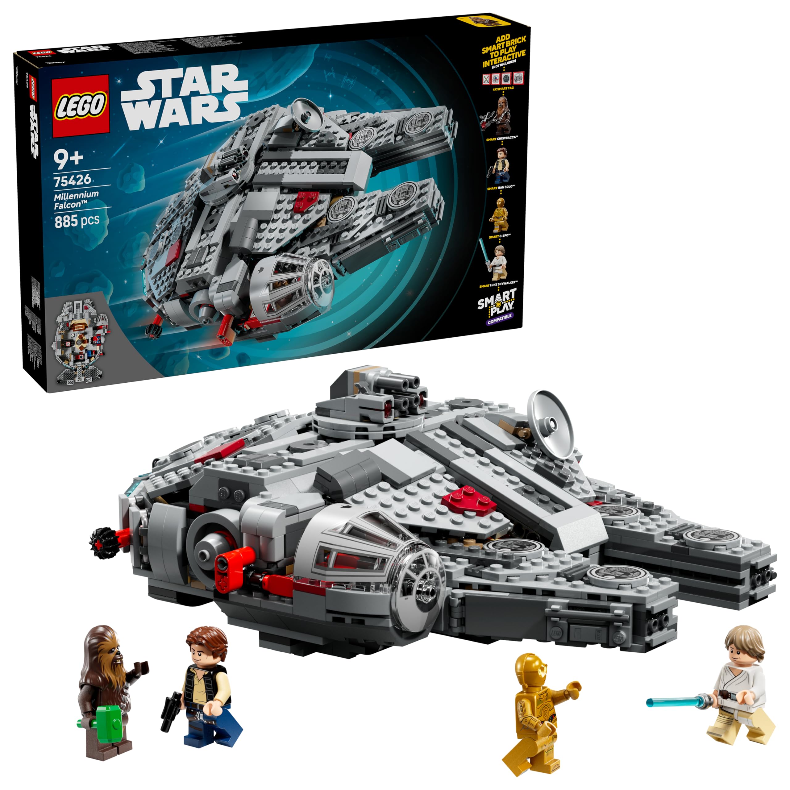 LEGO Star Wars 75426 SMART Play Millennium Falcon Building Set | Ages 9+