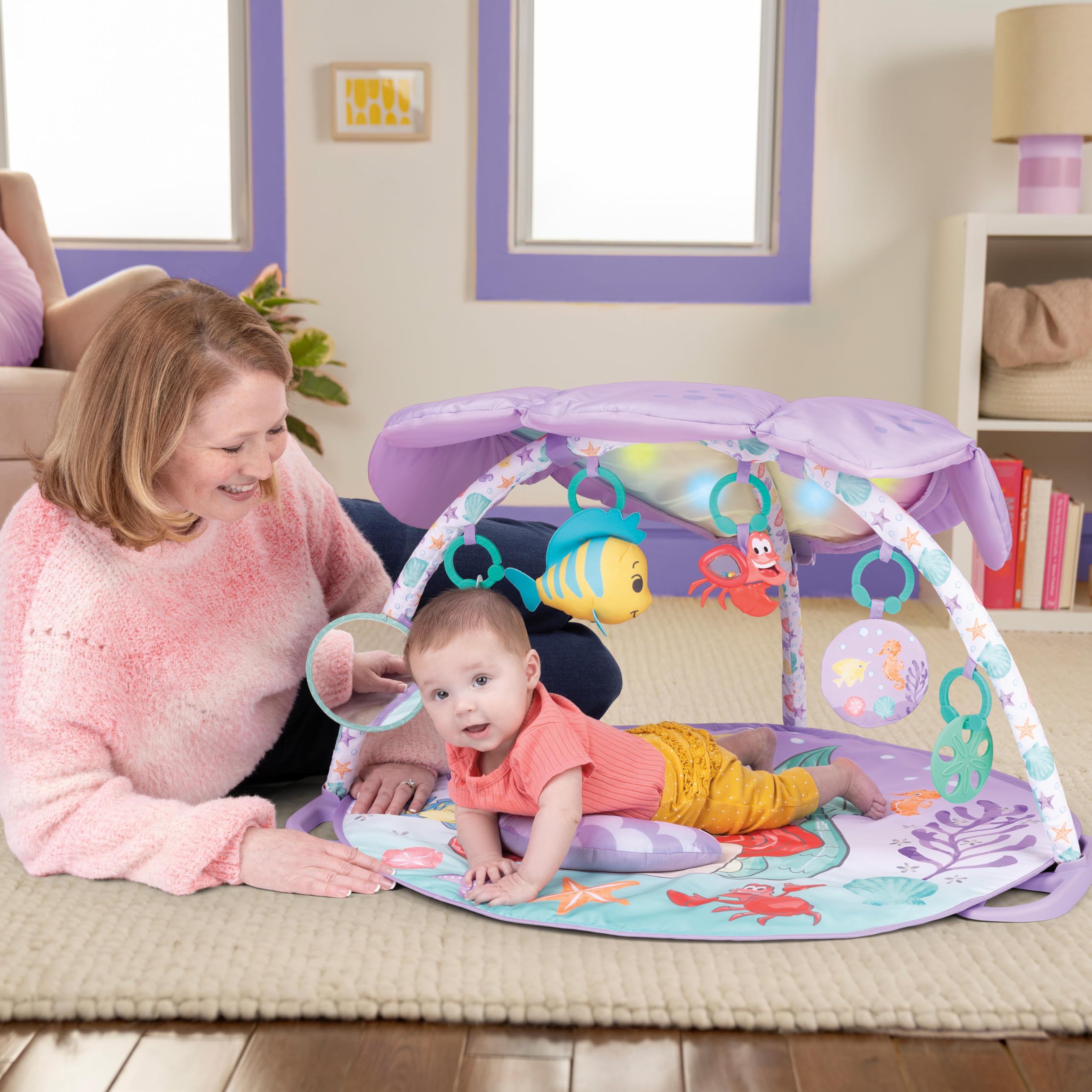 Bright Starts Disney Baby The Little Mermaid Twinkle Trove Light-Up Musical Gym 16