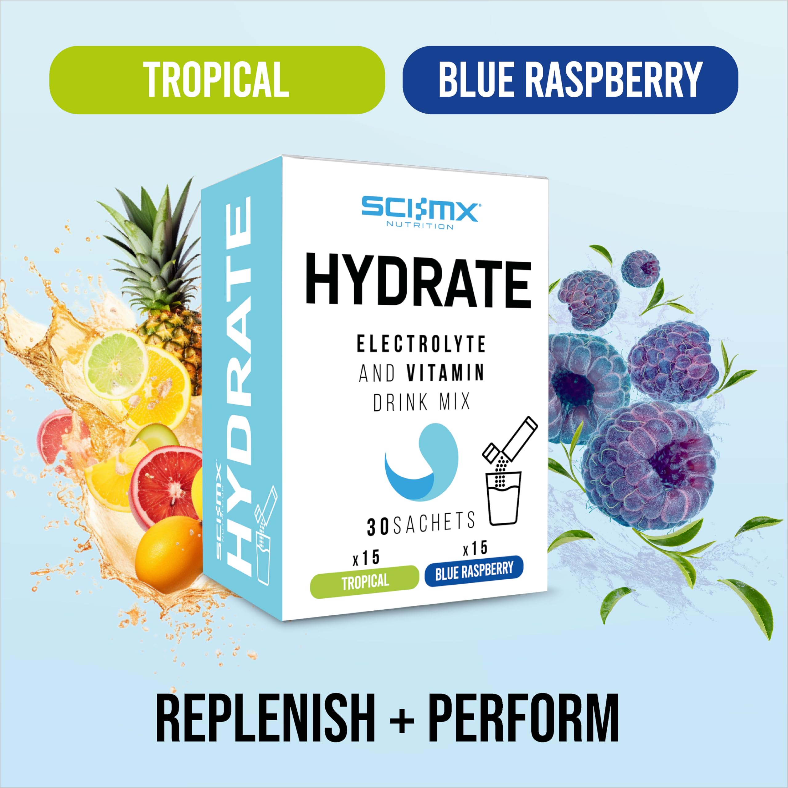 SCI-MX Electrolyte & Vitamin Hydration Powder Sticks - 30 Sachets Mixed Flavours 4
