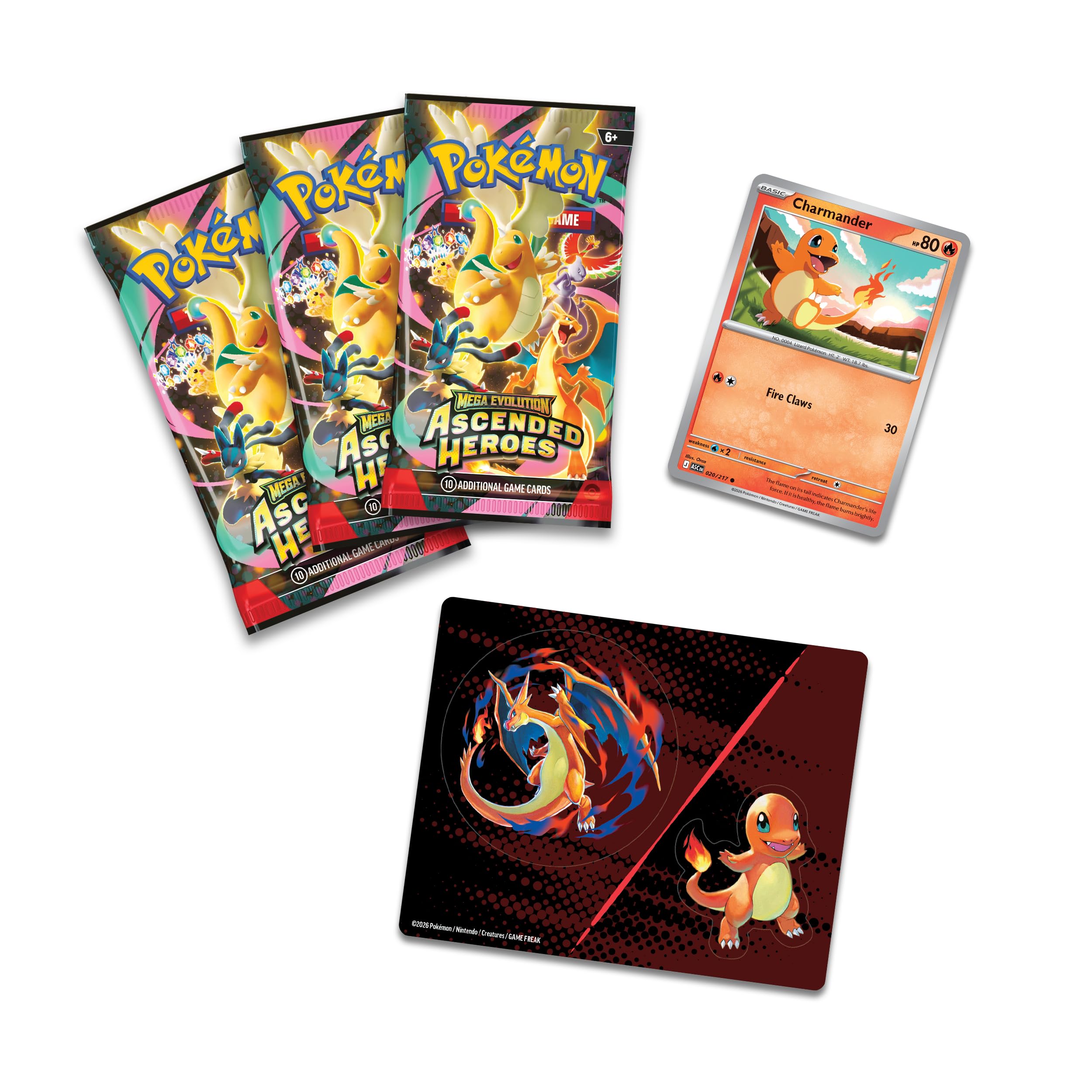 Pokémon TCG: Mega Evolution—Ascended Heroes Tech Sticker Collection - Charmander | 3 Booster Packs 2