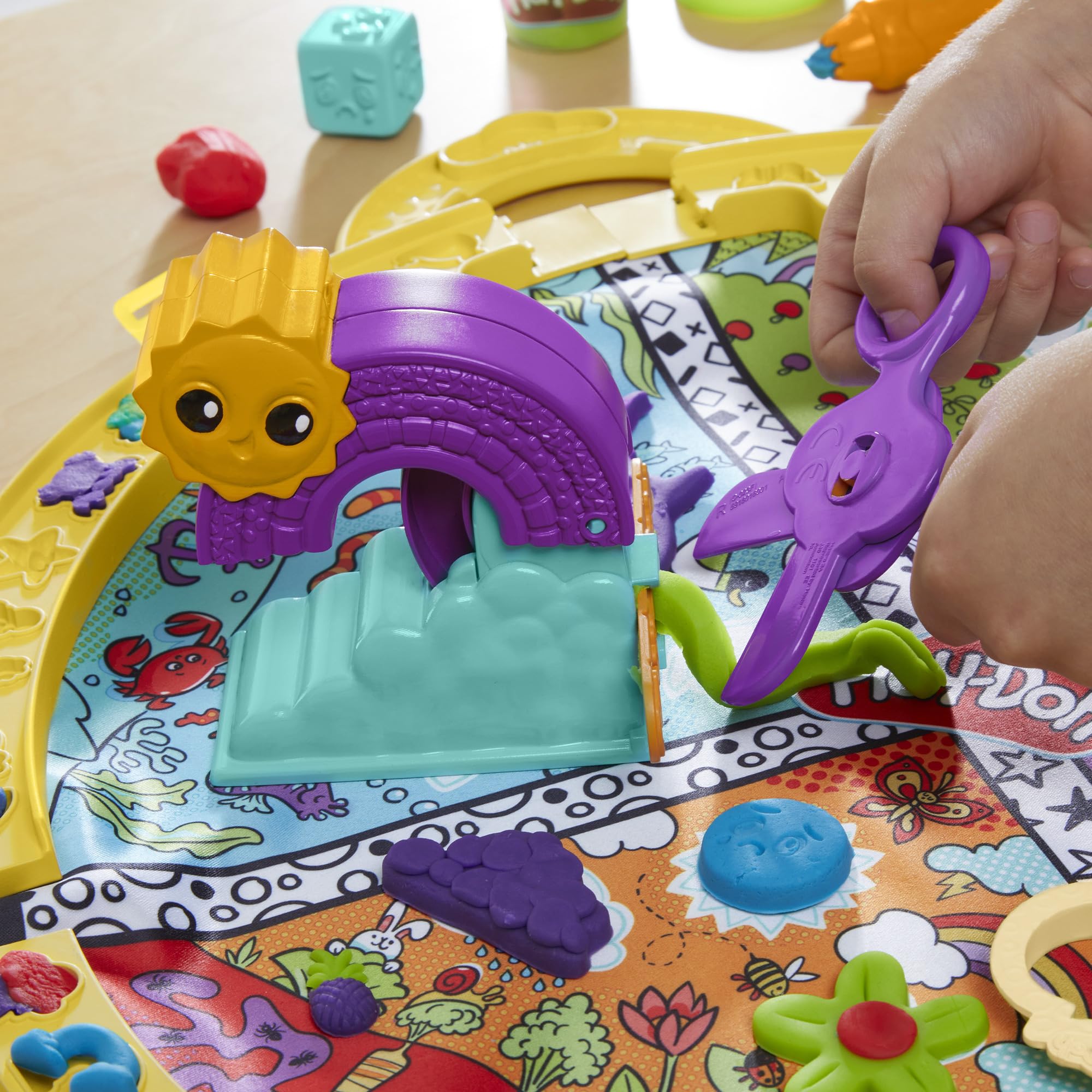 Play-Doh Fold and Go Playmat Starter Playset - Includes 19 Tools & 4 Cans of Compound, Ages 3+ 3