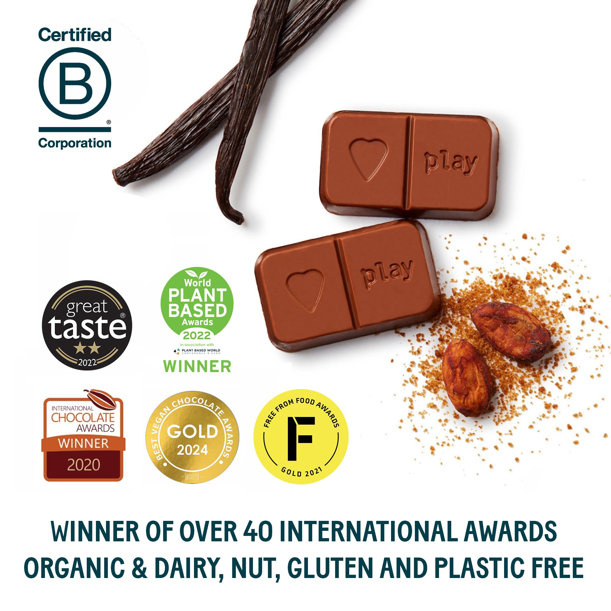 PLAYin CHOC JustChoc Organic Vegan Chocolate Bars - Allergy-Free Dairy-Free Treats 9