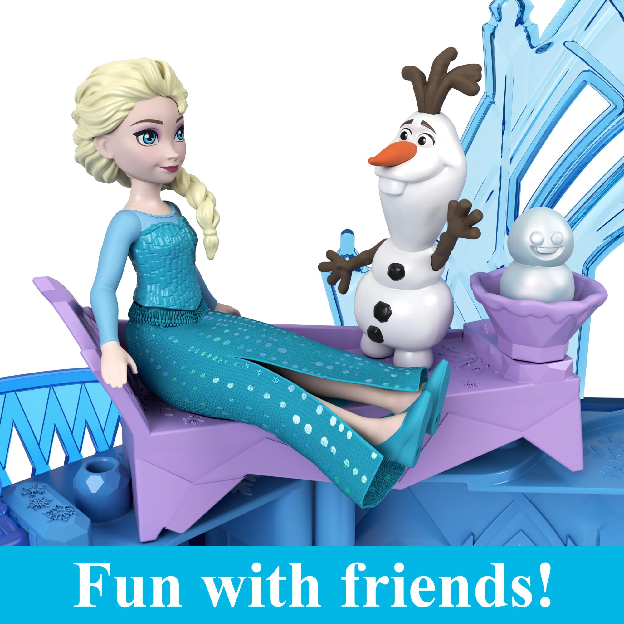 Mattel Disney Frozen Toys, Elsa Stackable Castle Doll House Playset with Small Doll and 8 Pieces, Inspired by the Disney Frozen Movies, Kids Travel Toys and Gifts, HLX01 6