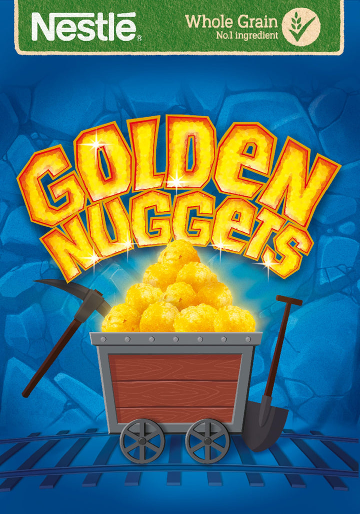 Nestlé Golden Nuggets Cereal, 375g - Honey Flavoured Whole Grain Breakfast Cereal with Vitamins & Minerals