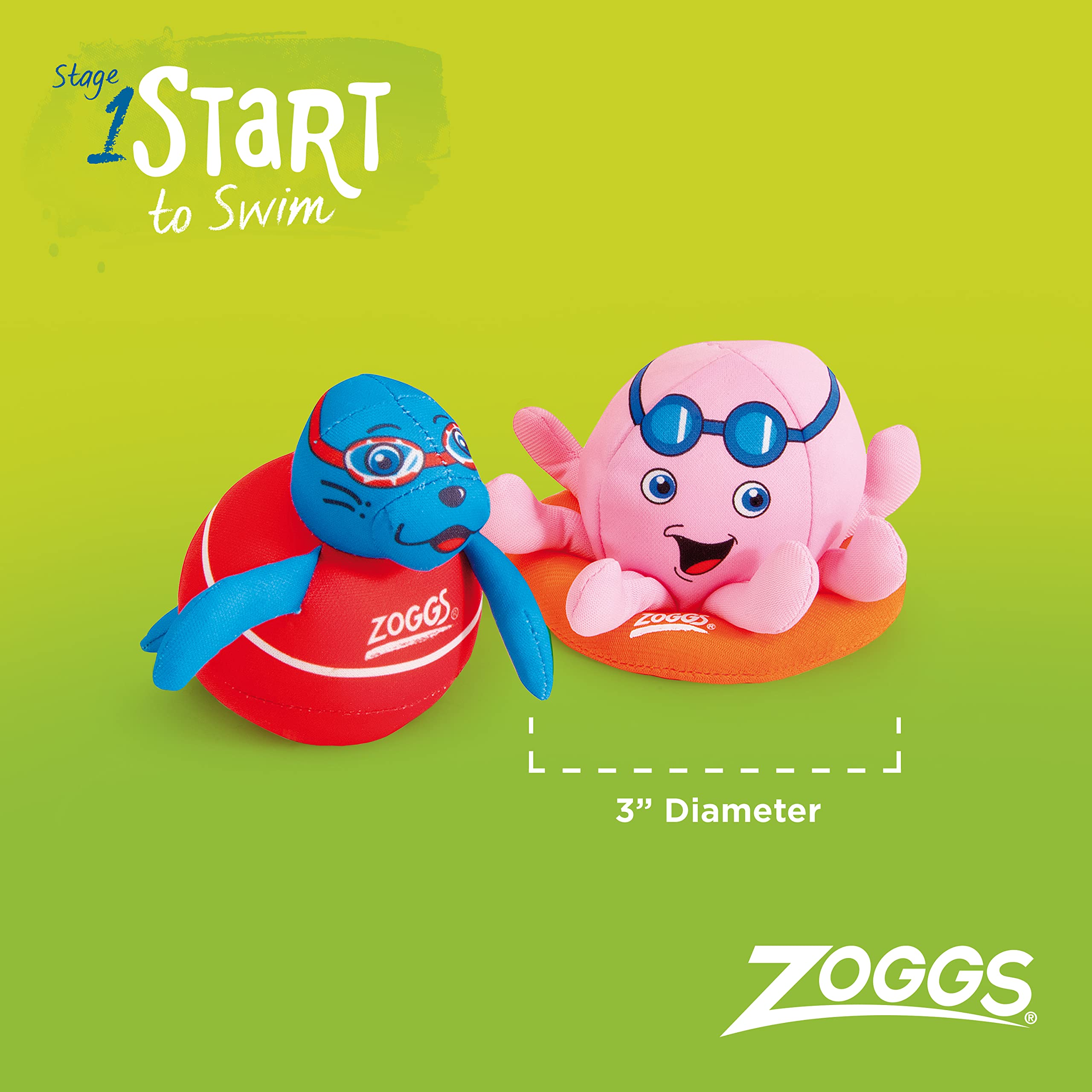 Zoggs Zoggy Soakers Sponge Toys - Set of 2 Fun Foam Characters | Ages 3 Months+ 4