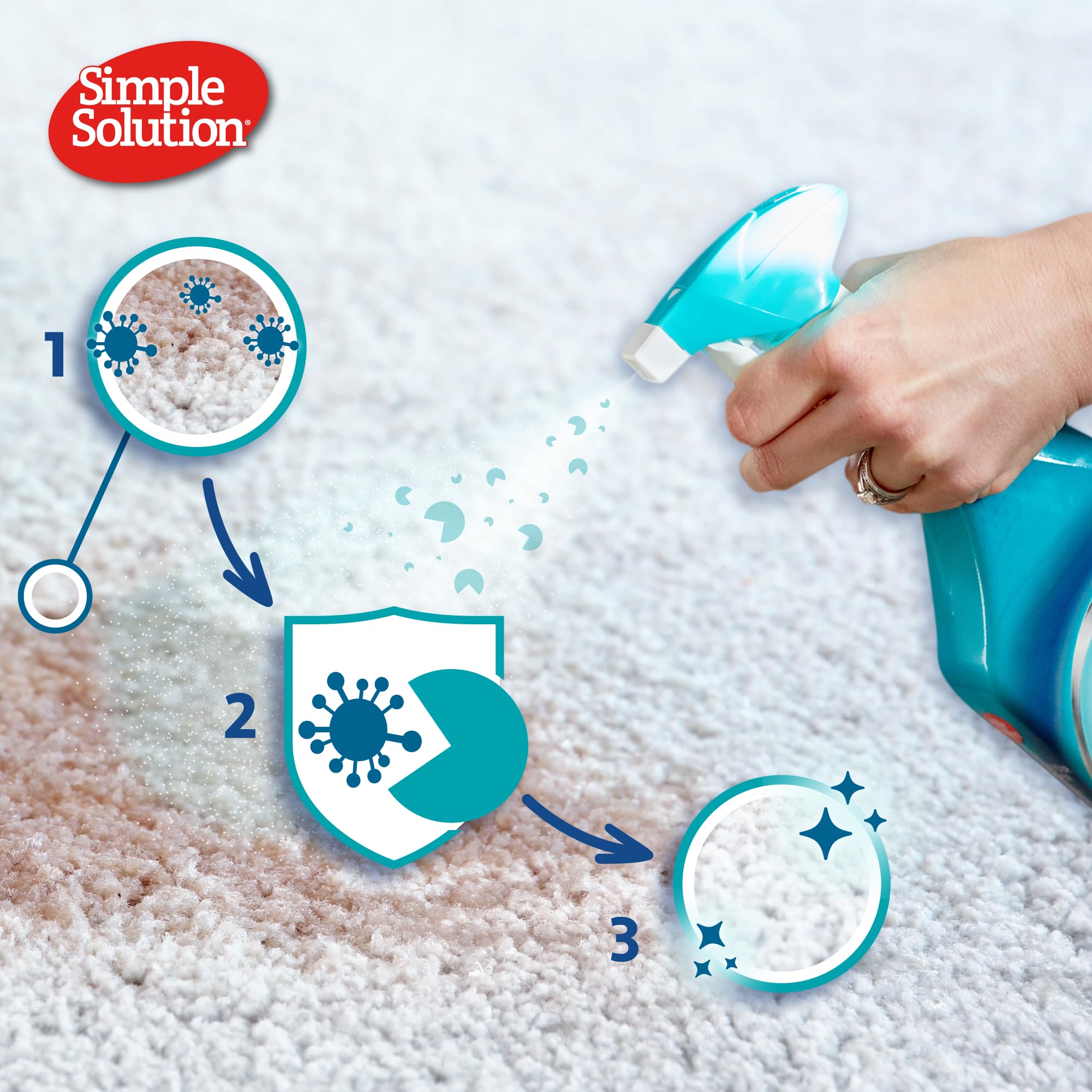 Simple Solution Pet Stain and Odour Remover Spray - 750ml | Pro-Bacteria Formula | Vanilla Scent