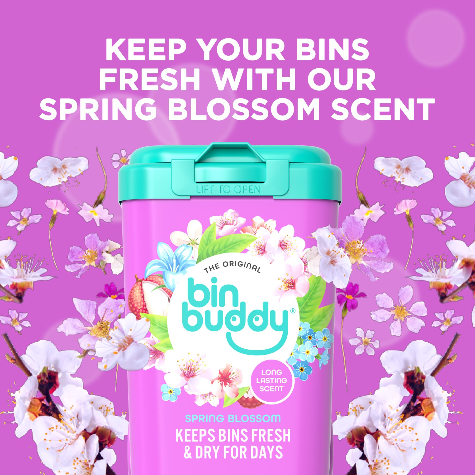 Bin Buddy Pink Grapefruit & Spring Flower Deodoriser Powder - 450g, Pack of 2 | Eliminates Odours 5