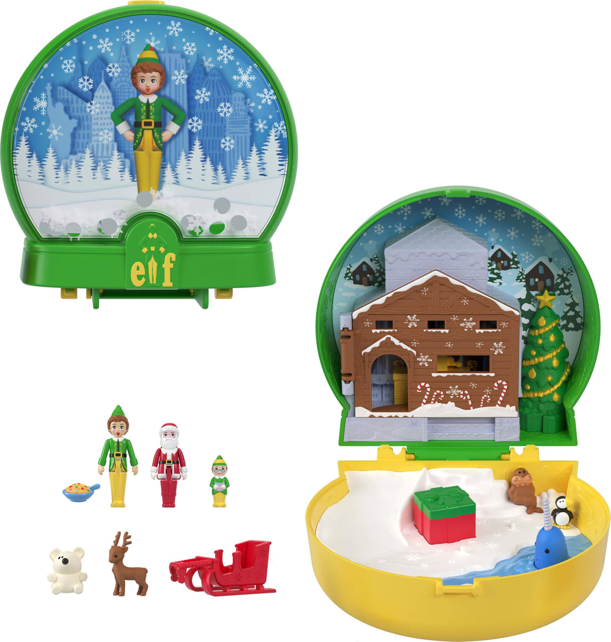 Polly Pocket Elf Collaboration Playset - Buddy the Elf Theme | Ages 4+ | Multicolor