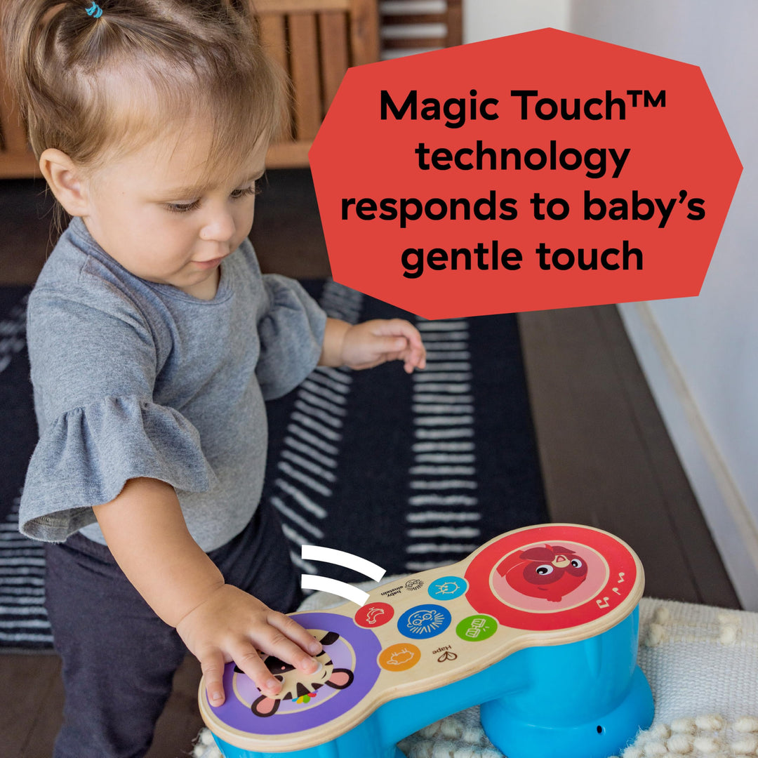Baby Einstein Upbeat Tunes Magic Touch Drum - Wooden Musical Toy for Toddlers 6M+