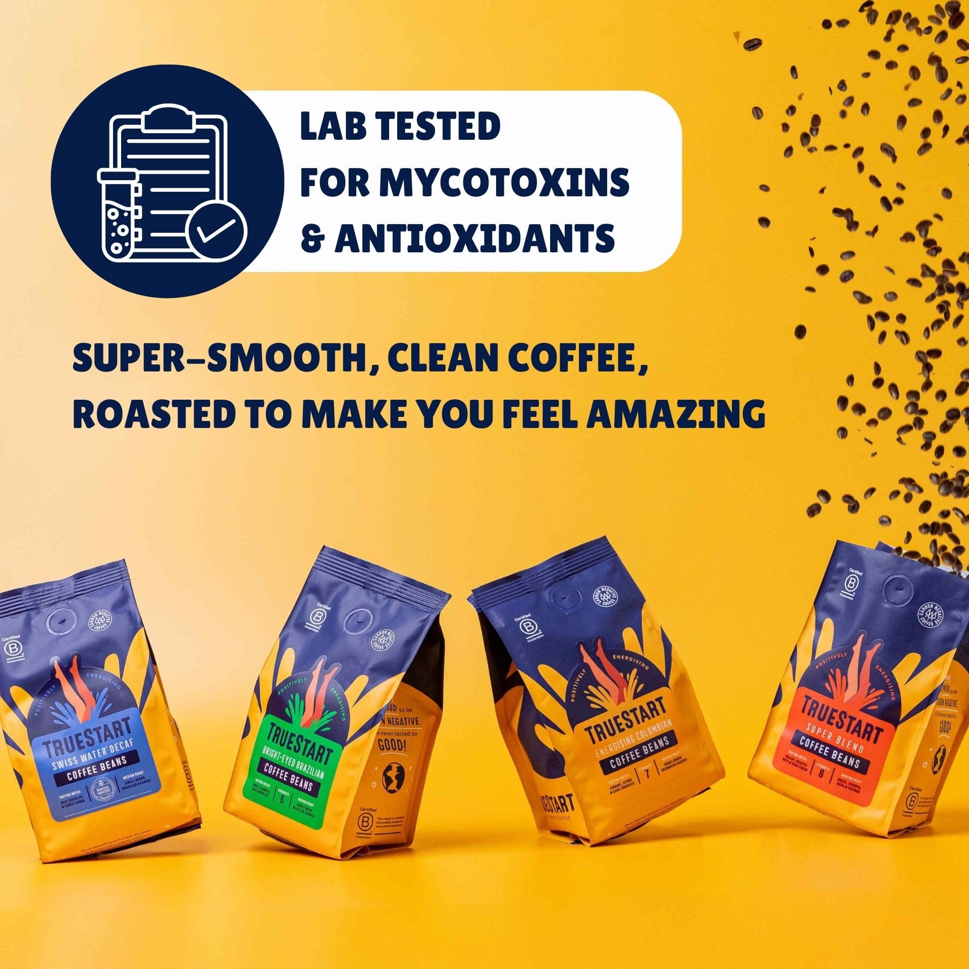 TRUESTART Energising Colombian Ground Coffee - Medium Roast, Mycotoxin-Free, 200g 2