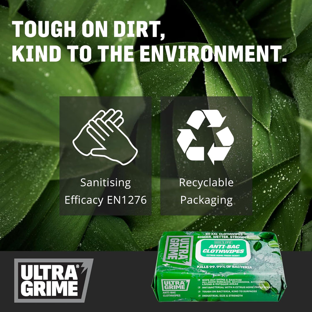 UltraGrime - Multi-Purpose Anti-Bacterial Cleaning Wipes 80-Pack