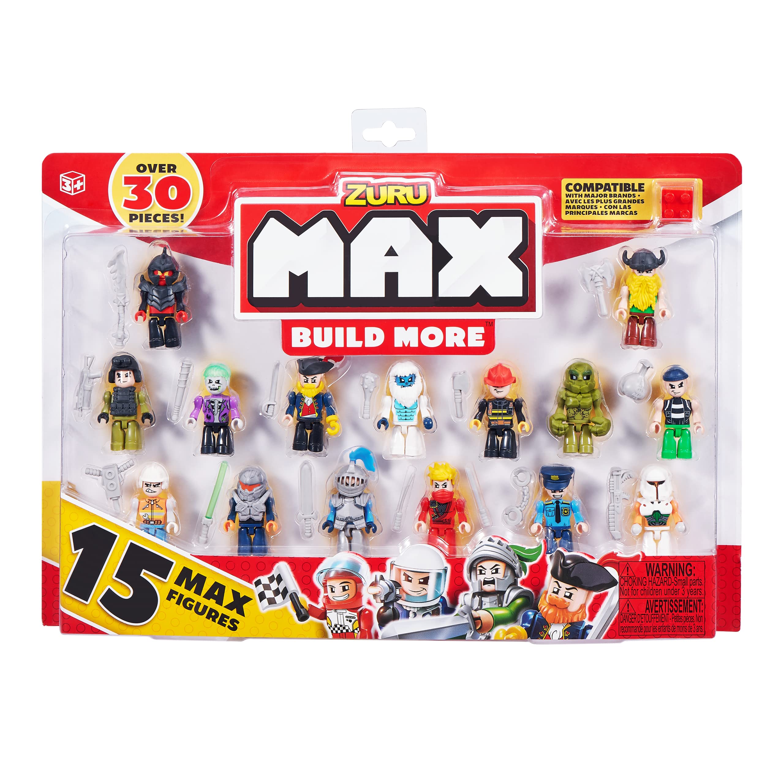 Max Build More ZURU Mini Figure Set - 15 Figures | Compatible with Major Brands | Ages 3+