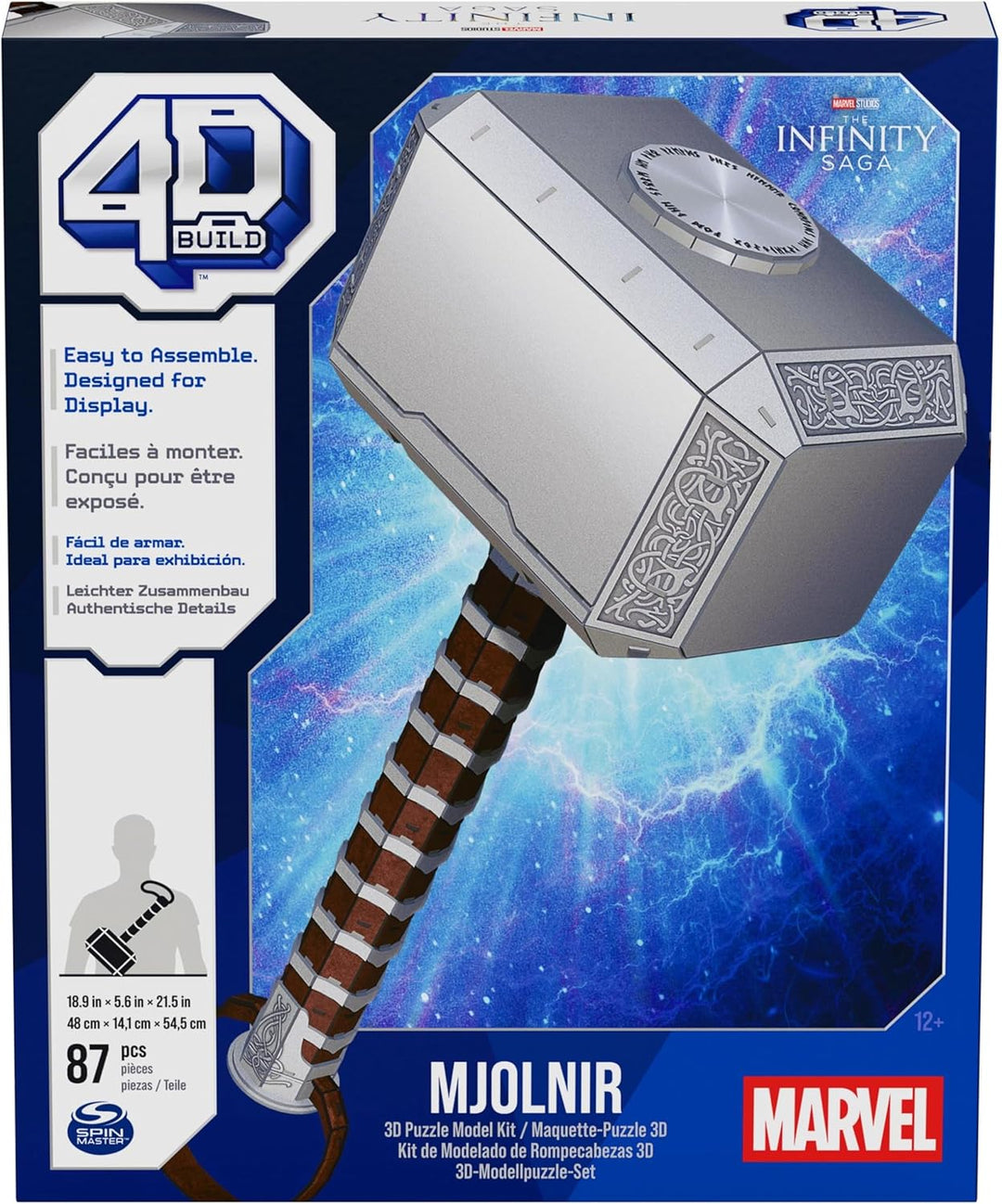 4D Build - Marvel Mjolnir Hammer Model Kit 3D Puzzle (87 Pieces)