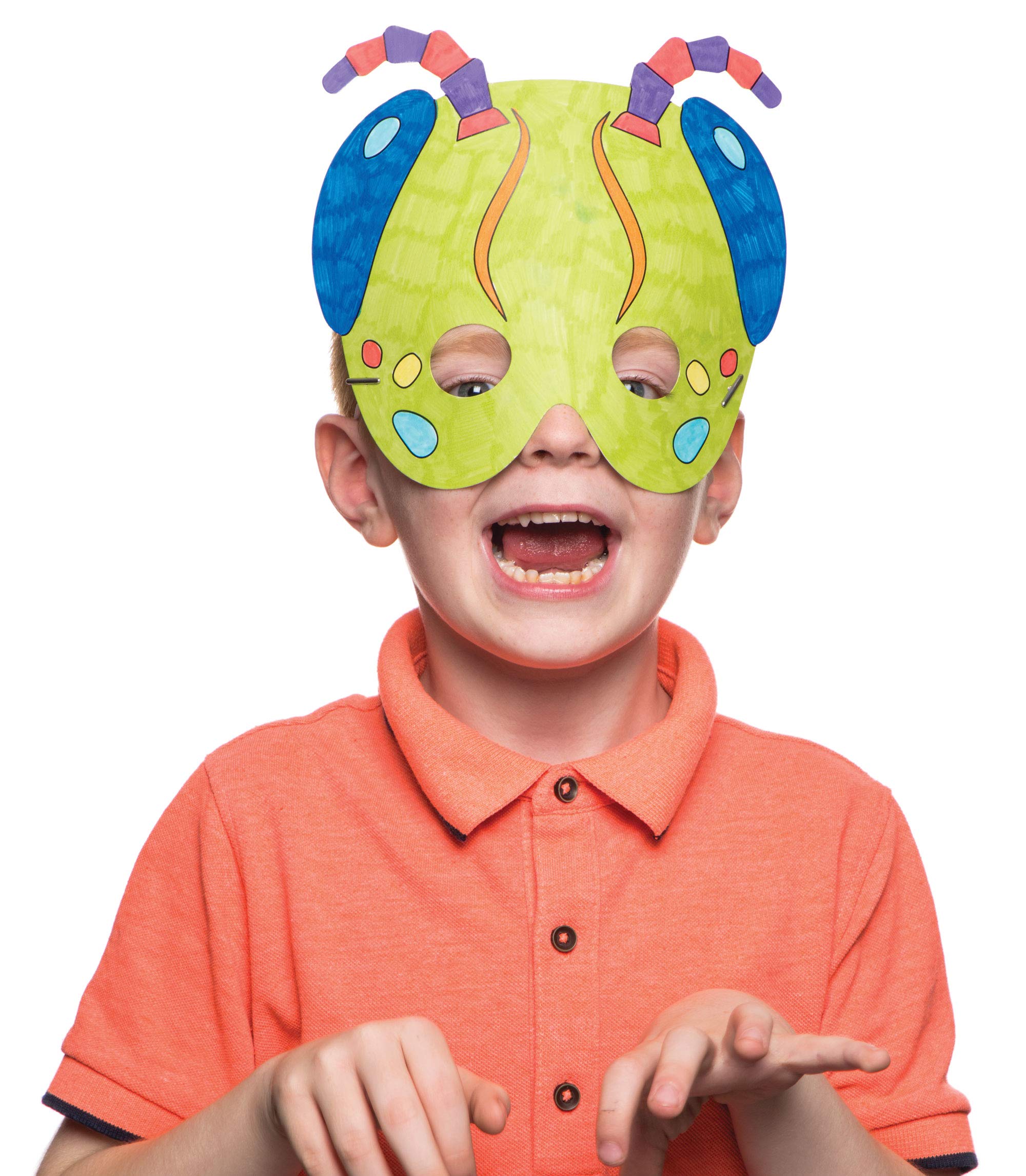 Baker Ross Bug Colour In Masks - Pack of 8 DIY Craft Kit for Kids | Ages Not Specified 6