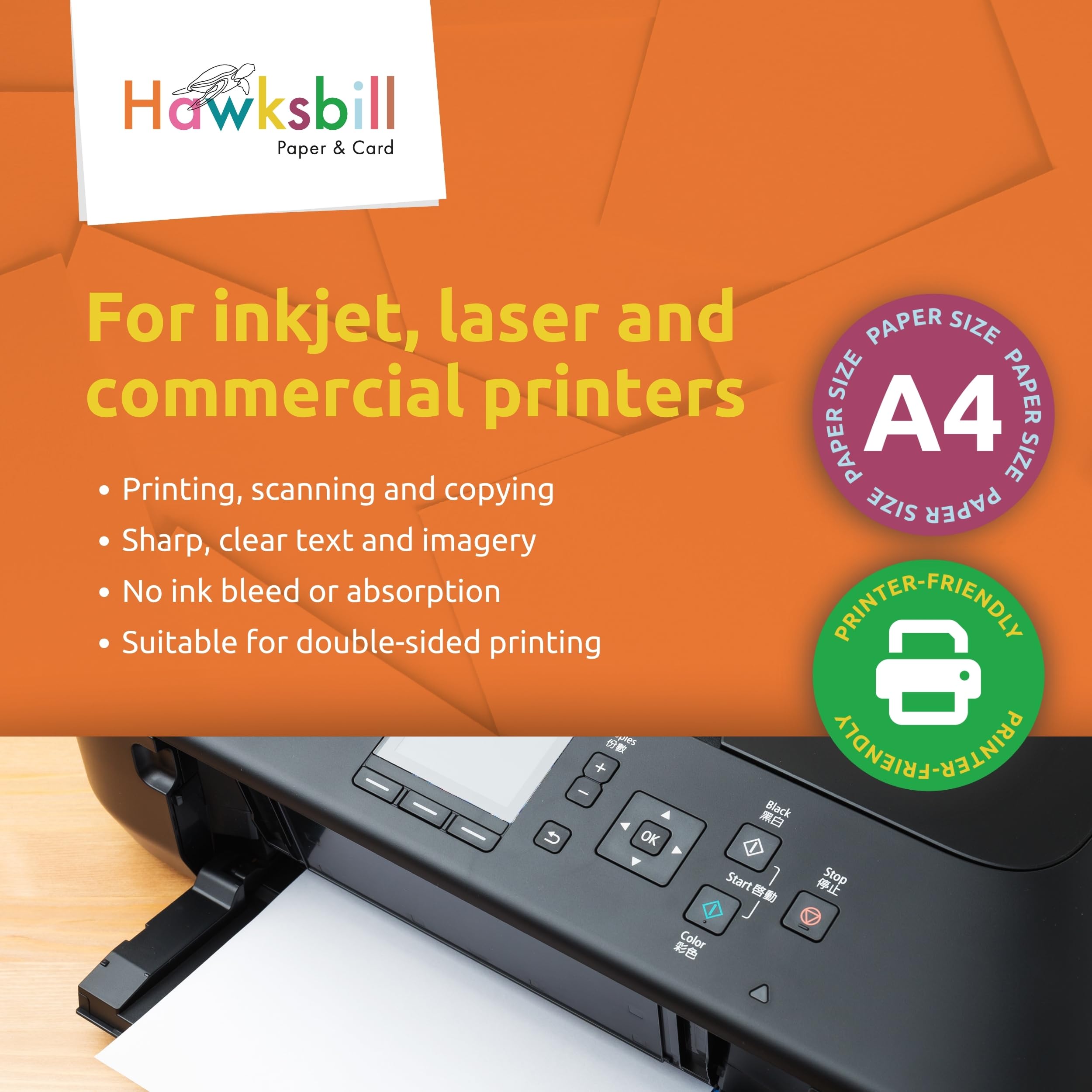 Hawksbill Orange Copy Paper A4 80 GSM - 100 Sheet Pack for Premium Printing 4