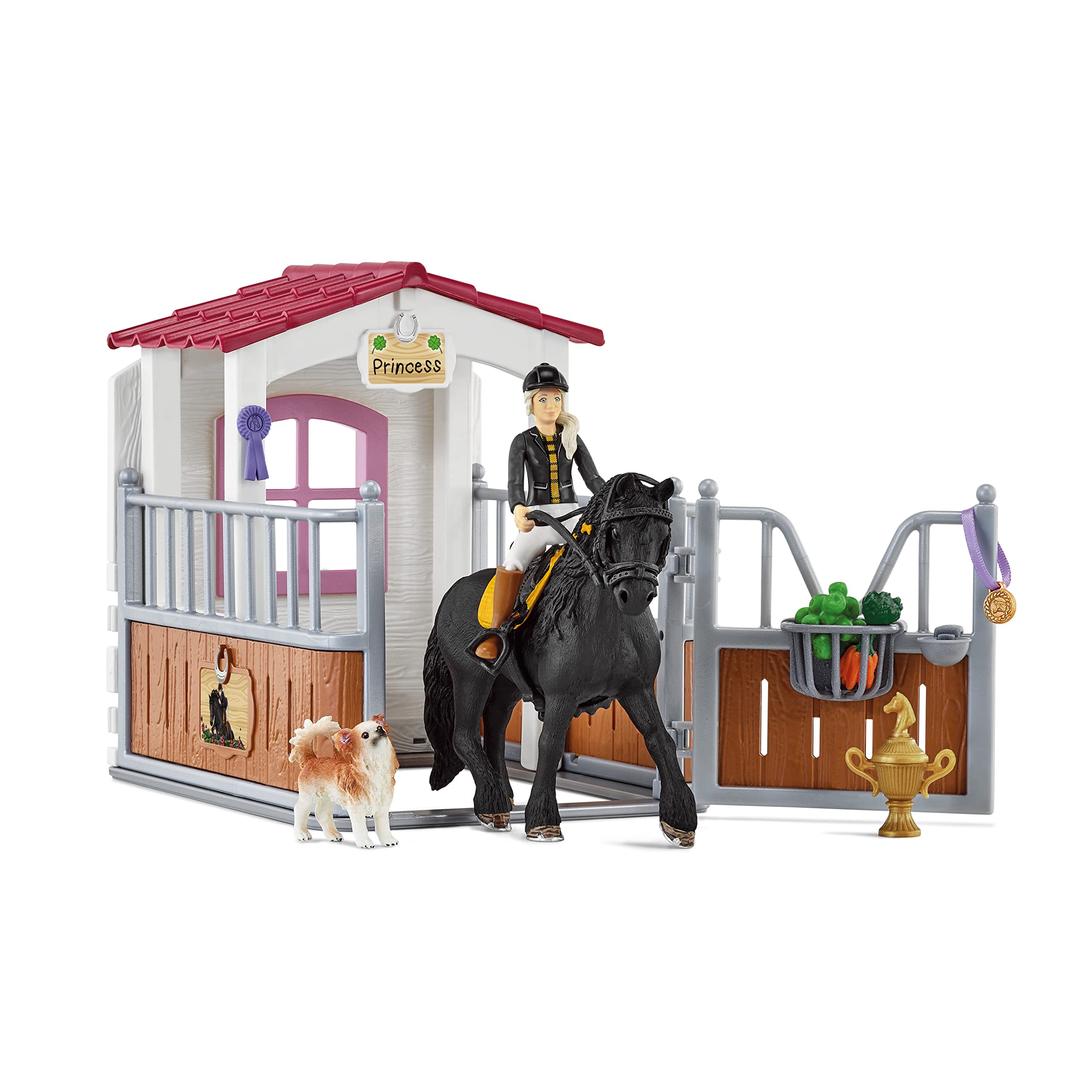 Schleich Horse Stall with Tori and Princess Playset | Ages 3+ | Model 42437 1