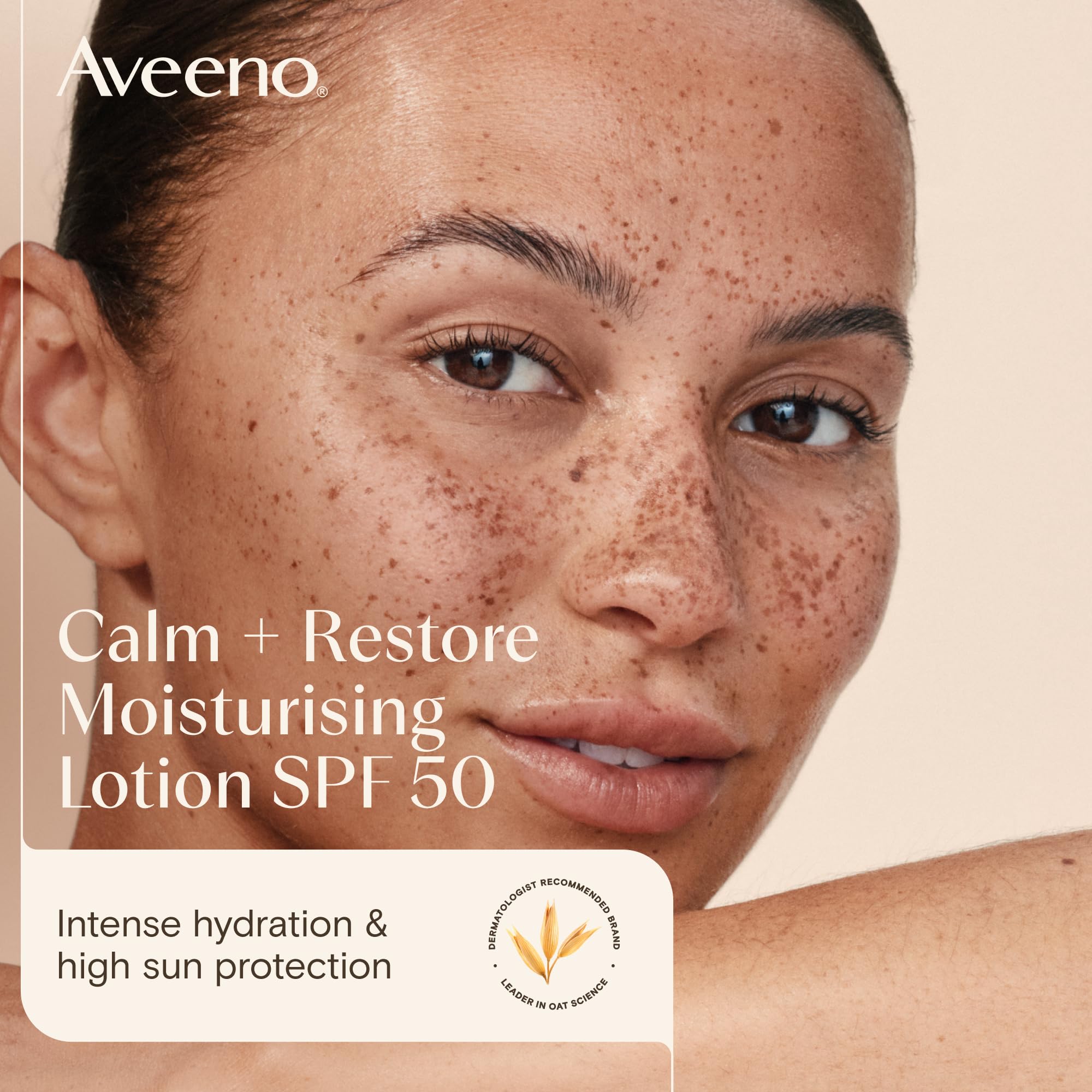 Aveeno CALM+RESTORE Moisturising Lotion SPF 50 - Hydrates & Soothes Sensitive Skin | 50ml 2