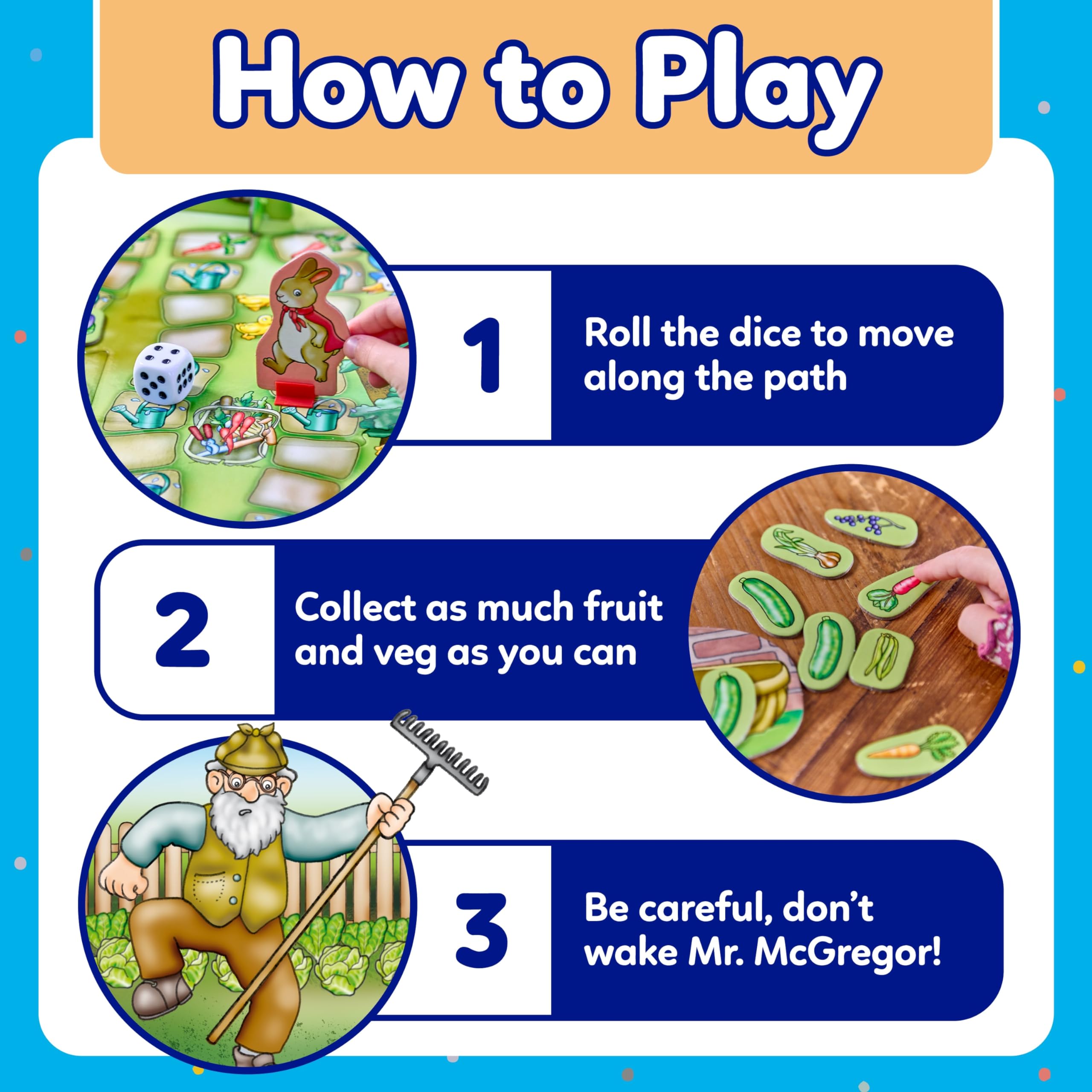 Orchard Toys Peter Rabbit Don’t Wake Mr. McGregor - Counting Board Game | Ages 3+ | 2-4 Players 4