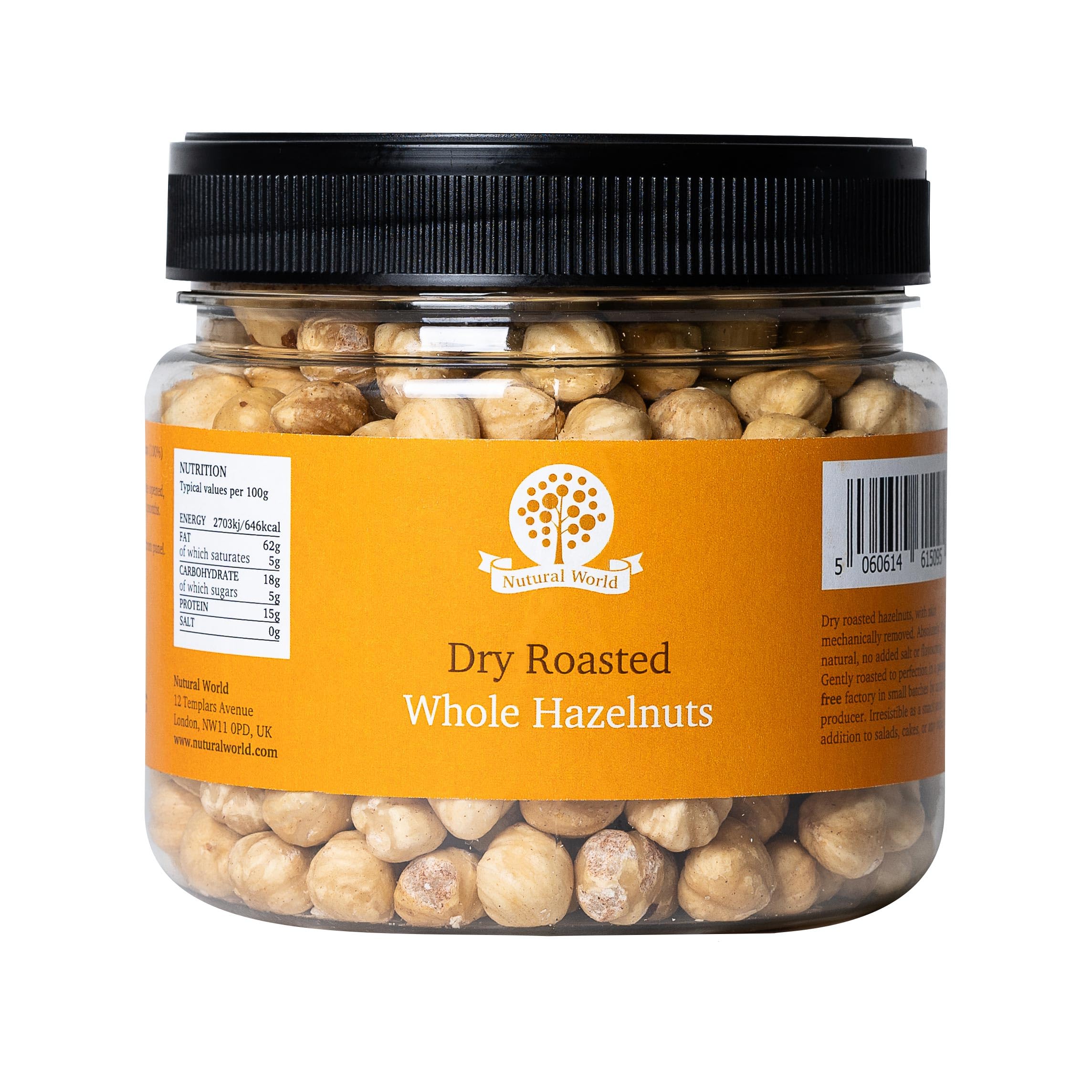 Nutural World - Dry Roasted Whole Hazelnuts - Unsalted (500g) - Great Taste Award Winner 1