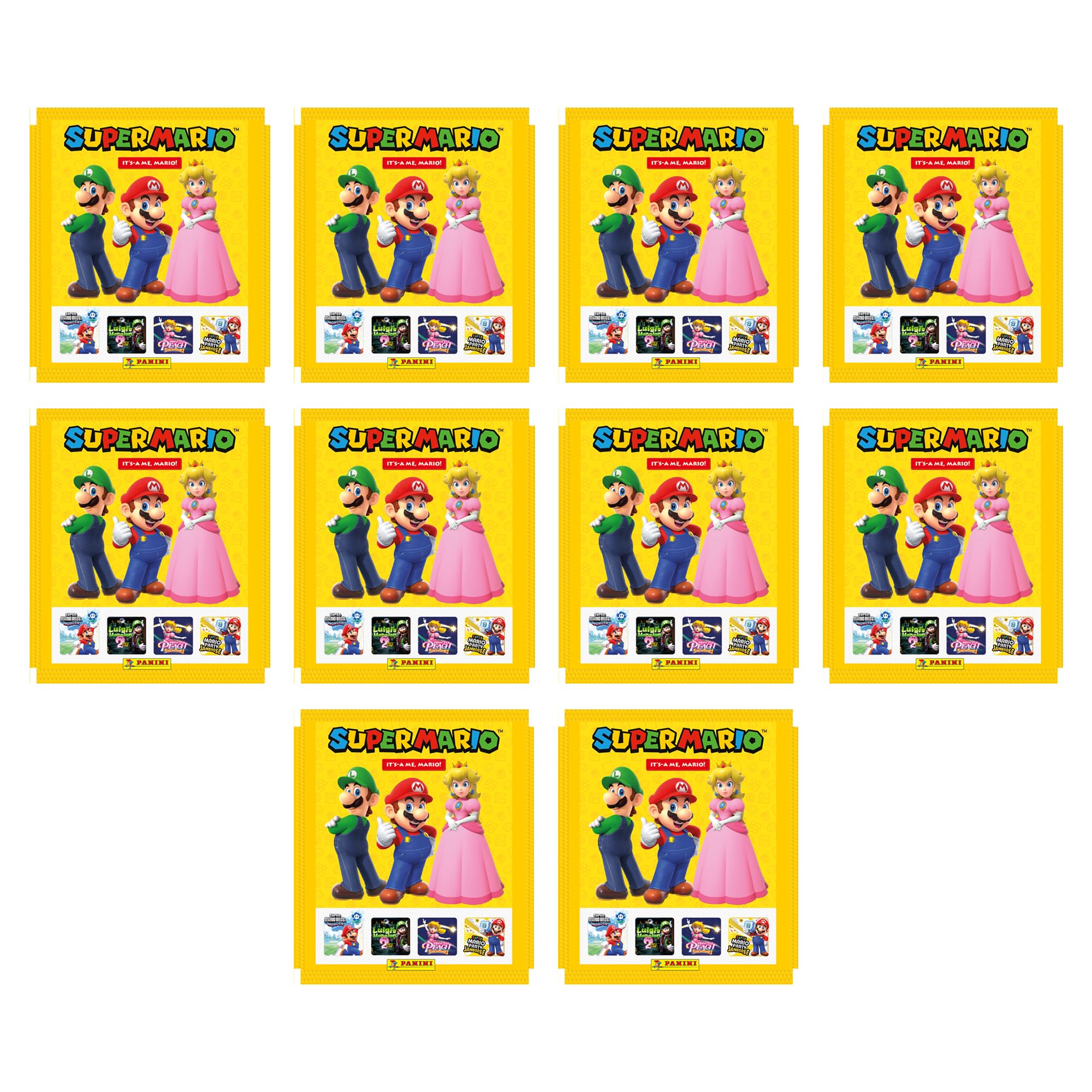 Panini It’s-a me, Mario! Super Mario Sticker Collection - Multiset | 208 Stickers Total | Includes 10 Packs + 1 Limited Card