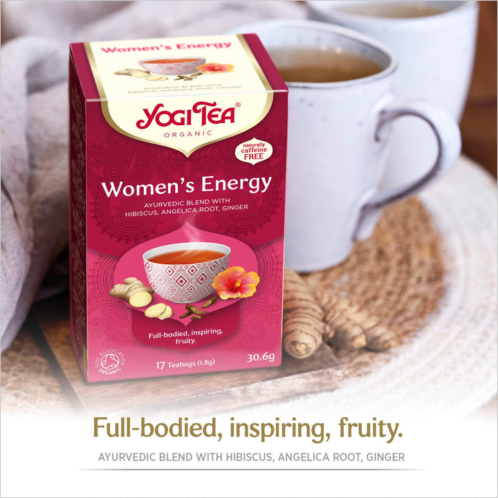 YOGI TEA - Women's Energy Organic Herbal Tea, Naturally Caffeine-Free, Blend of Hibiscus, Angelica Root & Ginger, 102 Tea Bags (6 x 17)