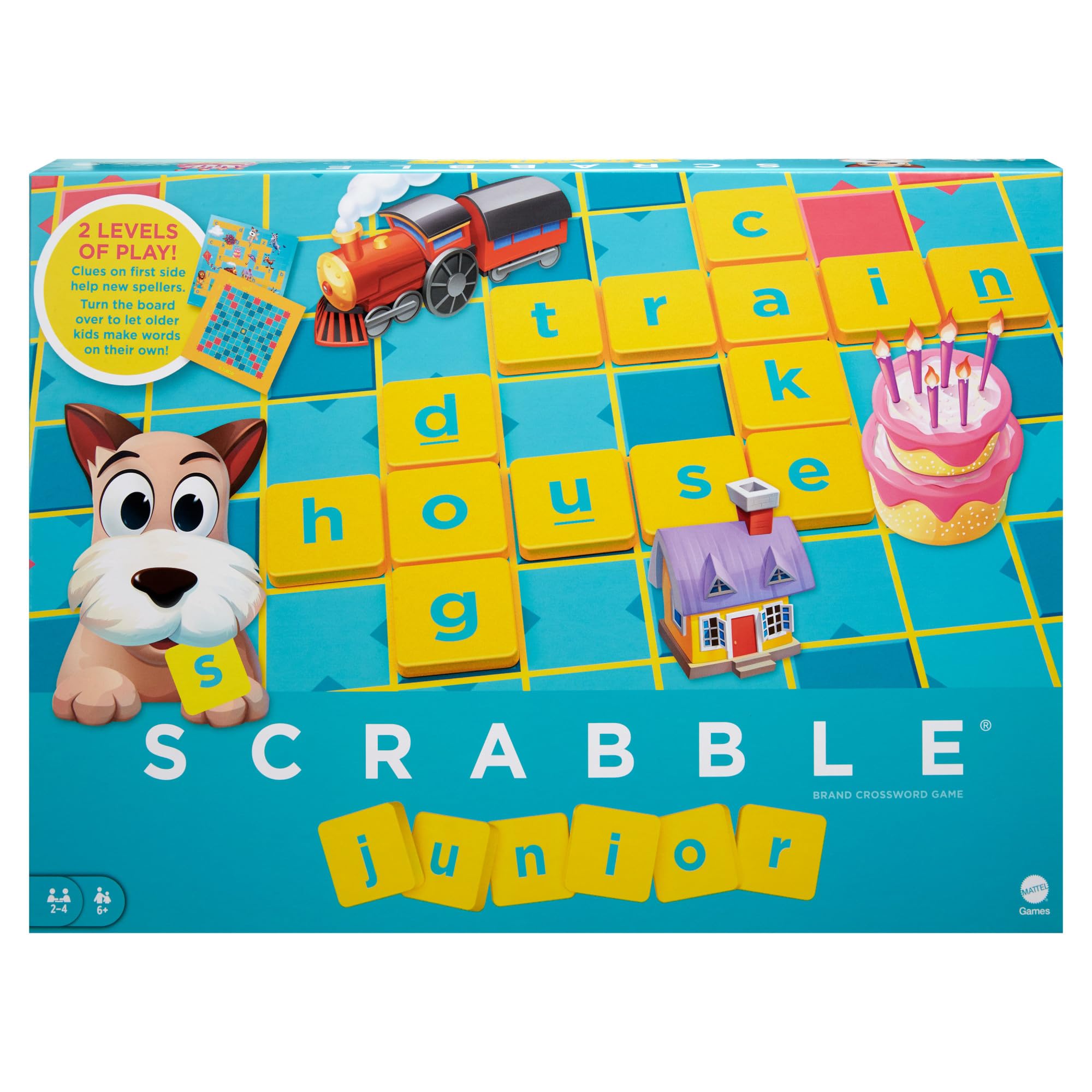 Mattel Games Scrabble Junior Board Game - 2-in-1 Play for Ages 5+ | Multicolor Plastic 1