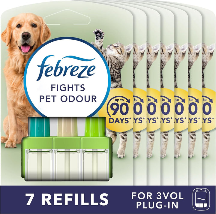 Febreze 3Volution Plug In Air Freshener Refill - Exotic Bloom, 20ml x 7, Pet Odour Eliminator