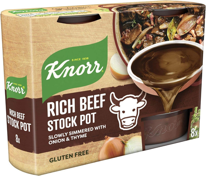 Knorr Rich Beef Gluten-Free Stock Pots - 8 x 28g