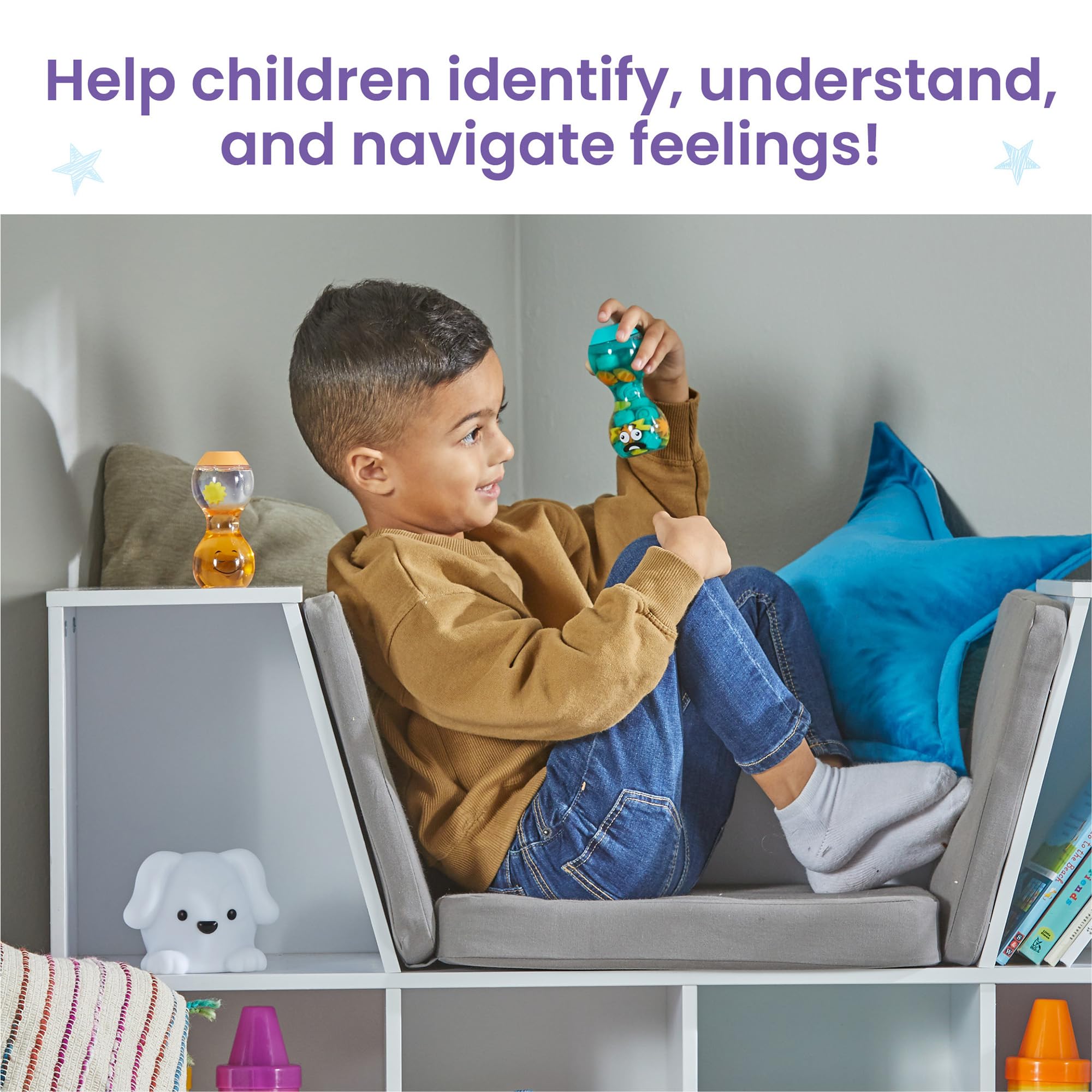 Learning Resources Express Your Feelings Sensory Bottles - Calm & Overwhelmed, Ages 3-7 10