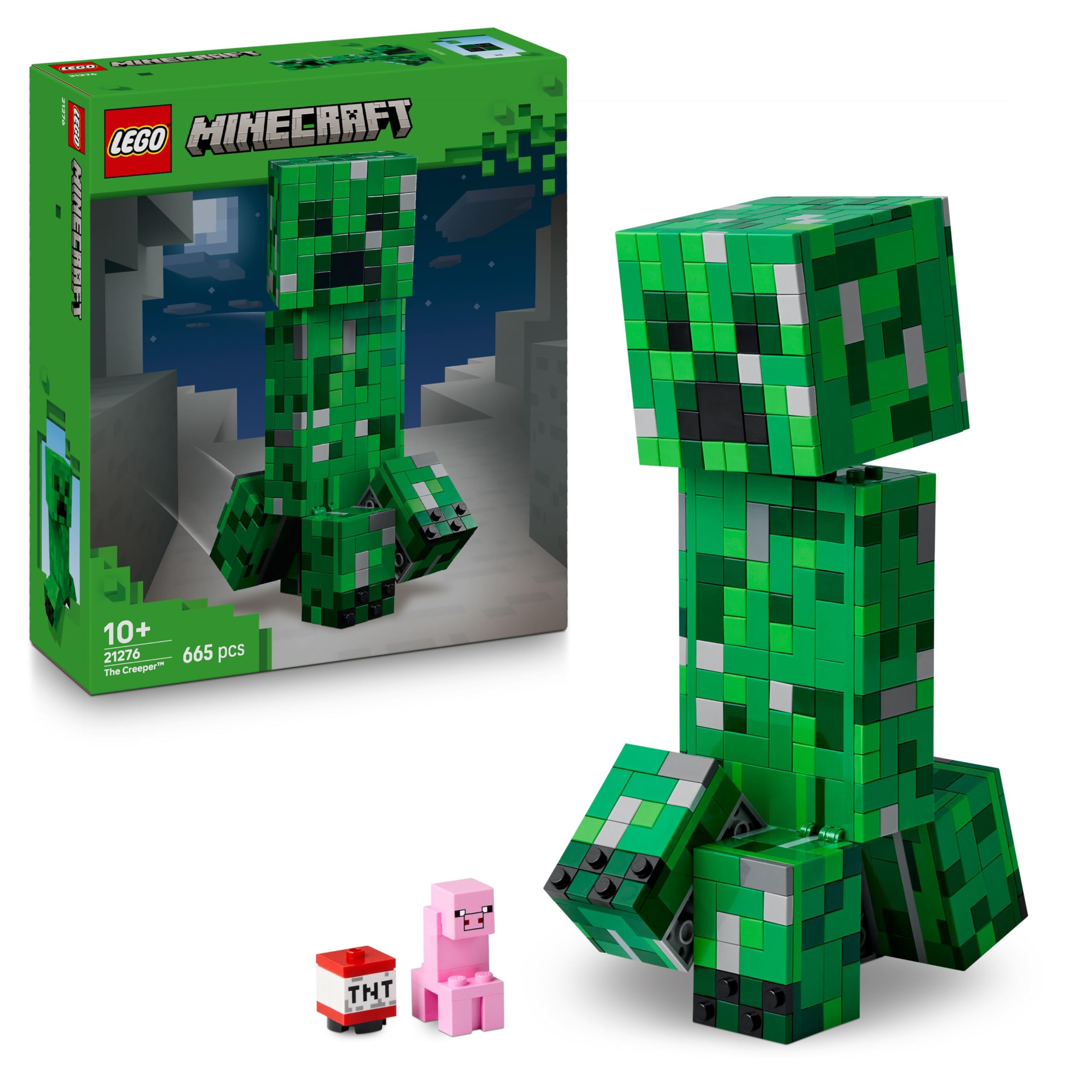LEGO Minecraft The Creeper Toy - Posable Mob Figure with Hidden Compartment | Model 21276