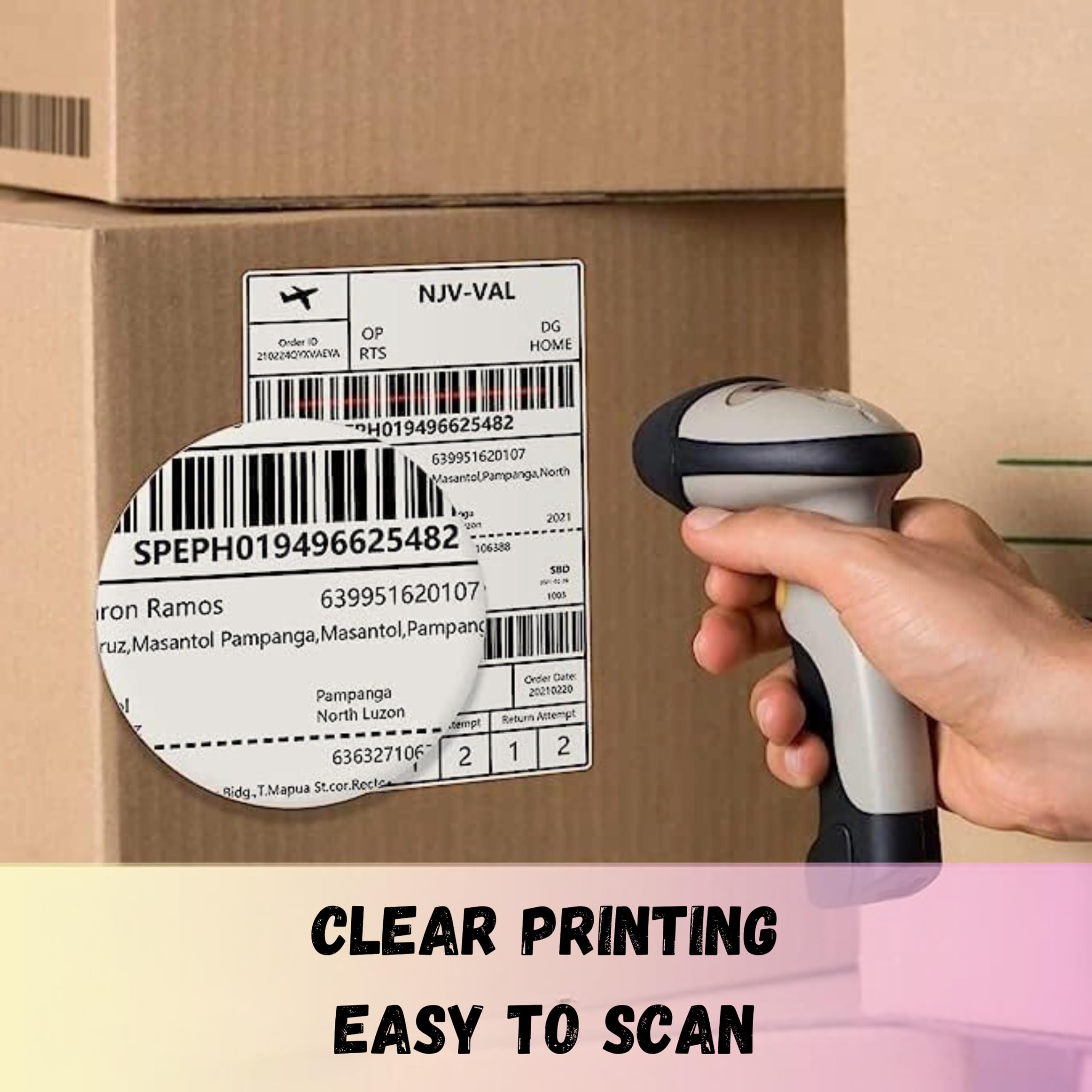 Deco Fleur Self-Adhesive Labels - 6x4 Inch Thermal Printer Labels | 500 Labels per Roll | White Papier 3