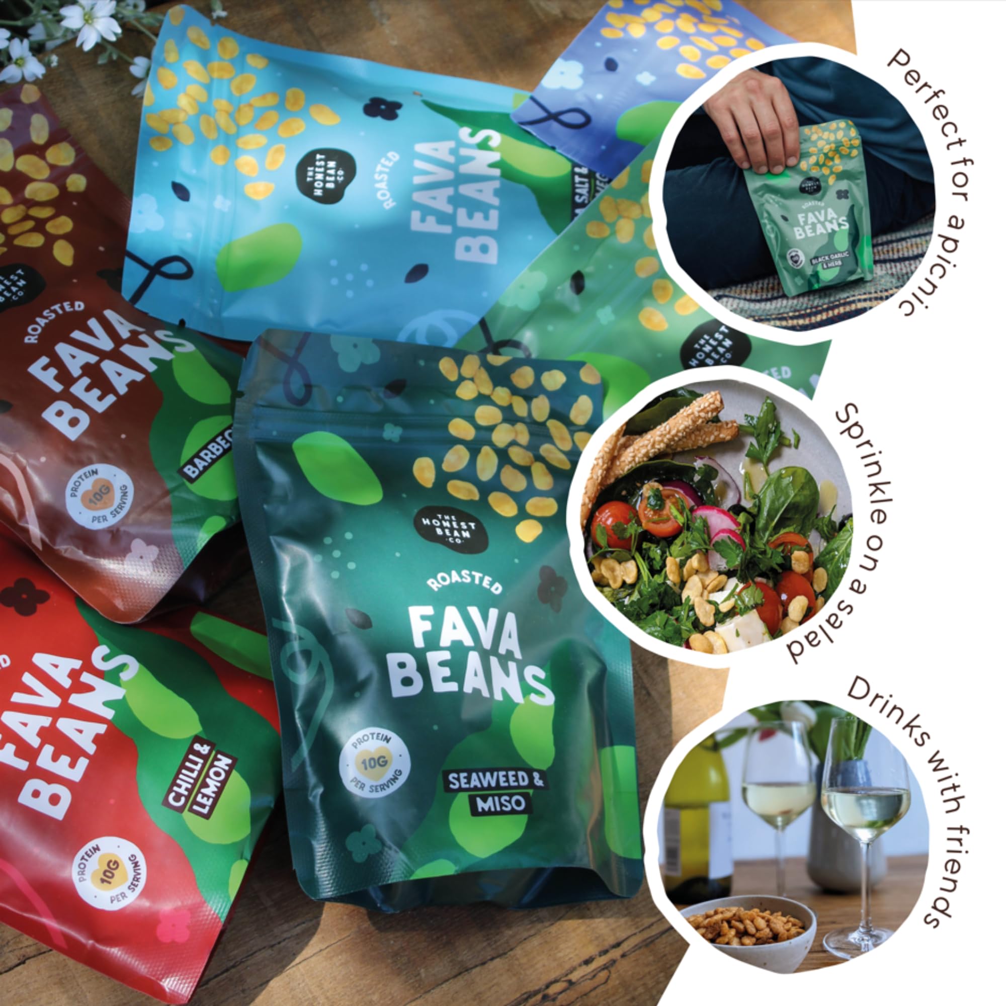 The Honest Bean Co Roasted Fava Bean Chilli & Lemon - High Protein, Vegan Snack, 120g 5