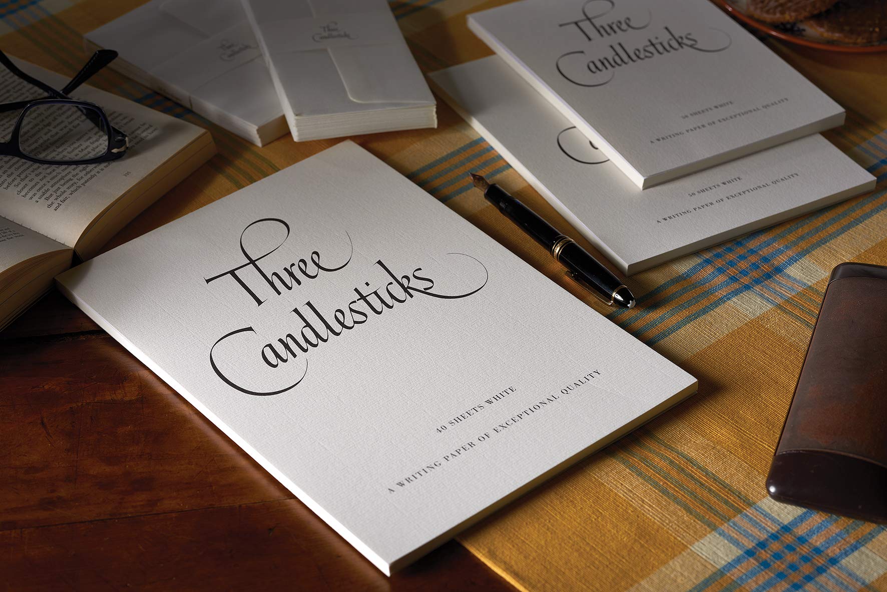 THREE CANDLESTICKS Luxury Writing Paper - A5 White Pad, 50 Sheets | Translucent Finish 3