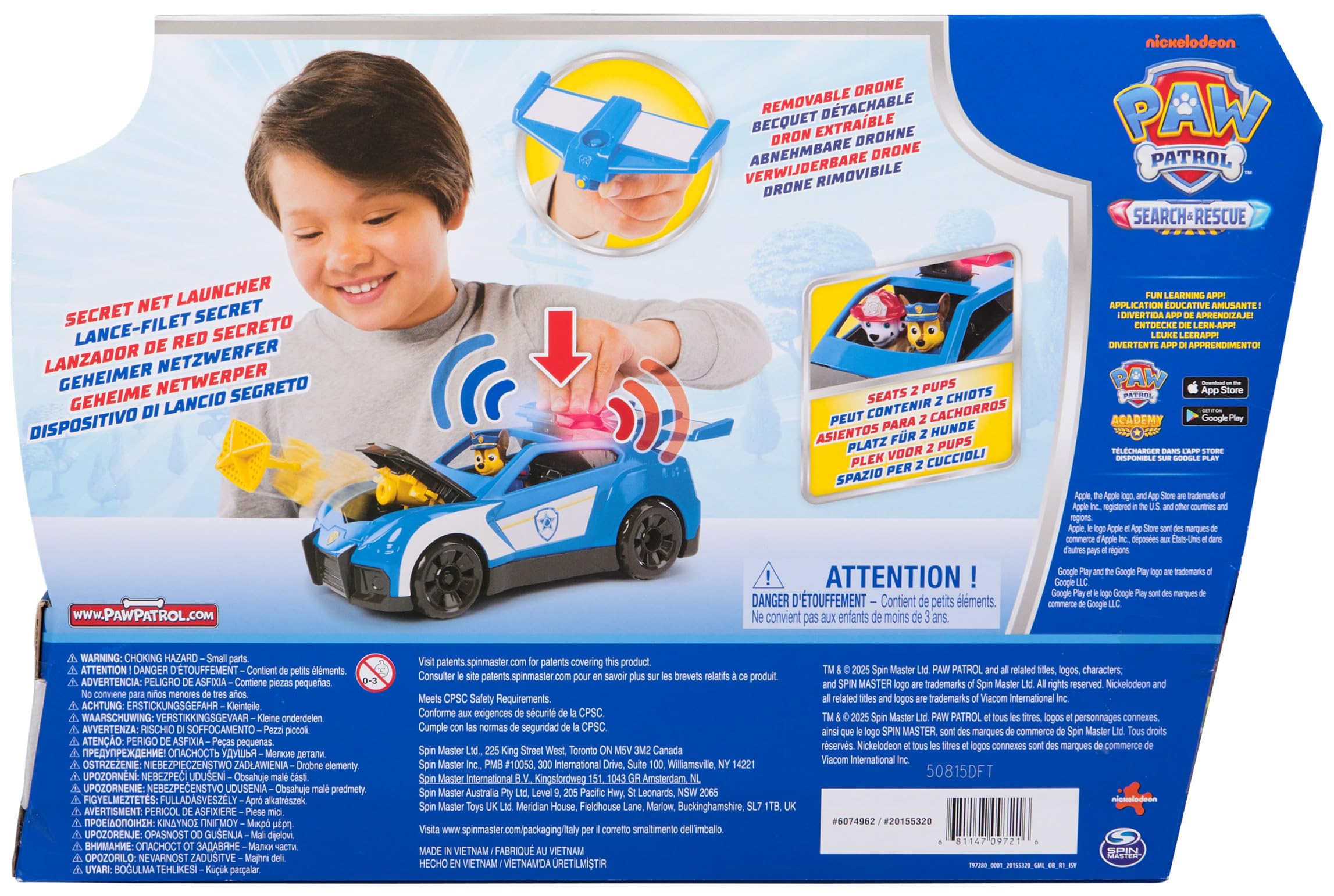 Paw Patrol Search & Rescue Chase Launch “N’ Rescue Cruiser with Figure | 27.9 cm | Ages 3-9 6