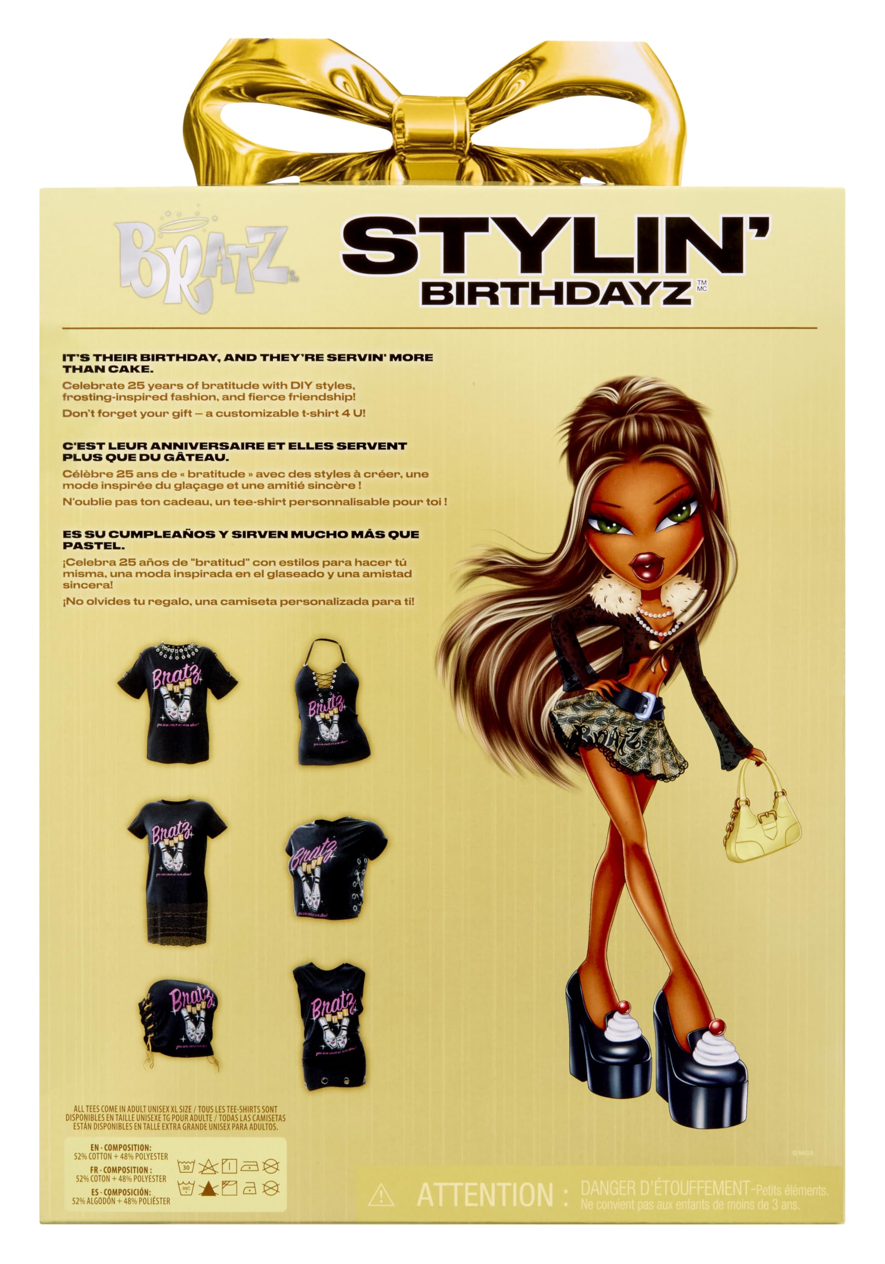 Bratz Stylin’ Birthdayz Sasha Doll - Fashion Doll with T-Shirt | Ages 6+ 6