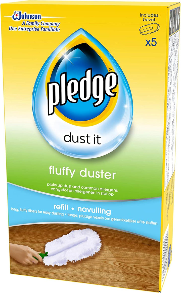 Pledge - Fluffy Duster Refills for Effective Dusting, Pack of 20 (4x5)