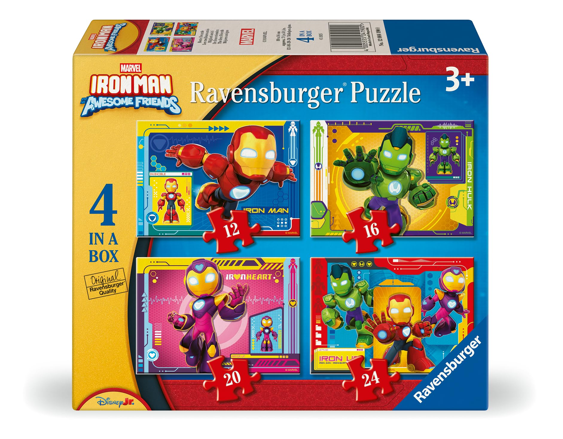 Ravensburger Iron Man & His Awesome Friends 4-in-a-Box Progressive Puzzle Pack 1