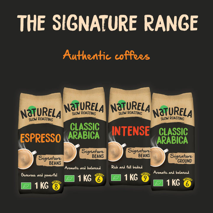 Naturela Organic Coffee Beans - 100% Arabica & Robusta Whole Beans