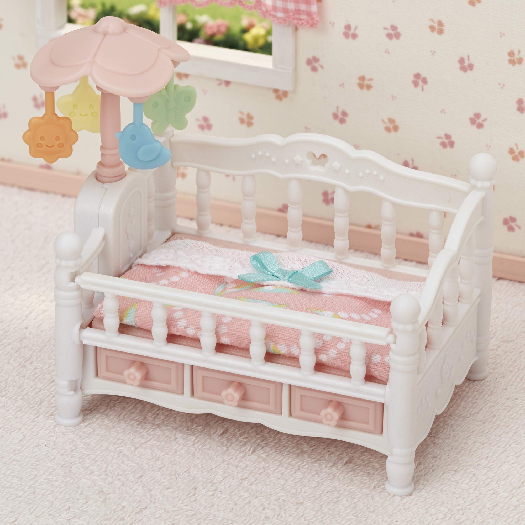 Sylvanian Families Crib with Mobile - Sleeps Triplets | Includes 11 Pieces | Model 5534 7