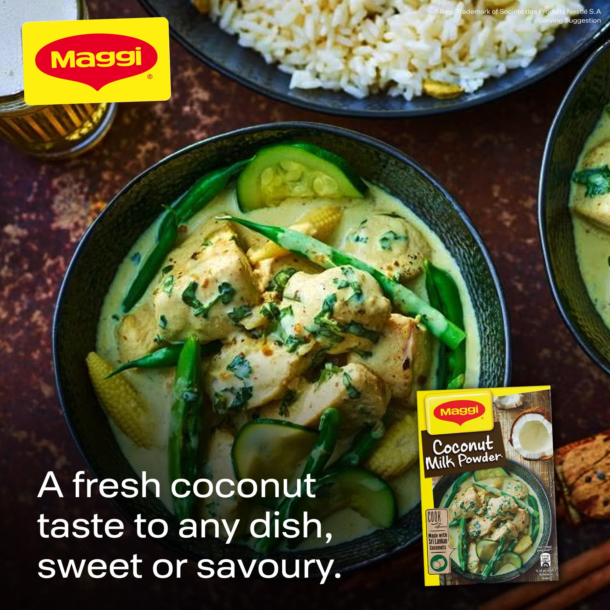 MAGGI Coconut Milk Powder Mix - Tropical Taste, No Artificial Additives, 150g 2