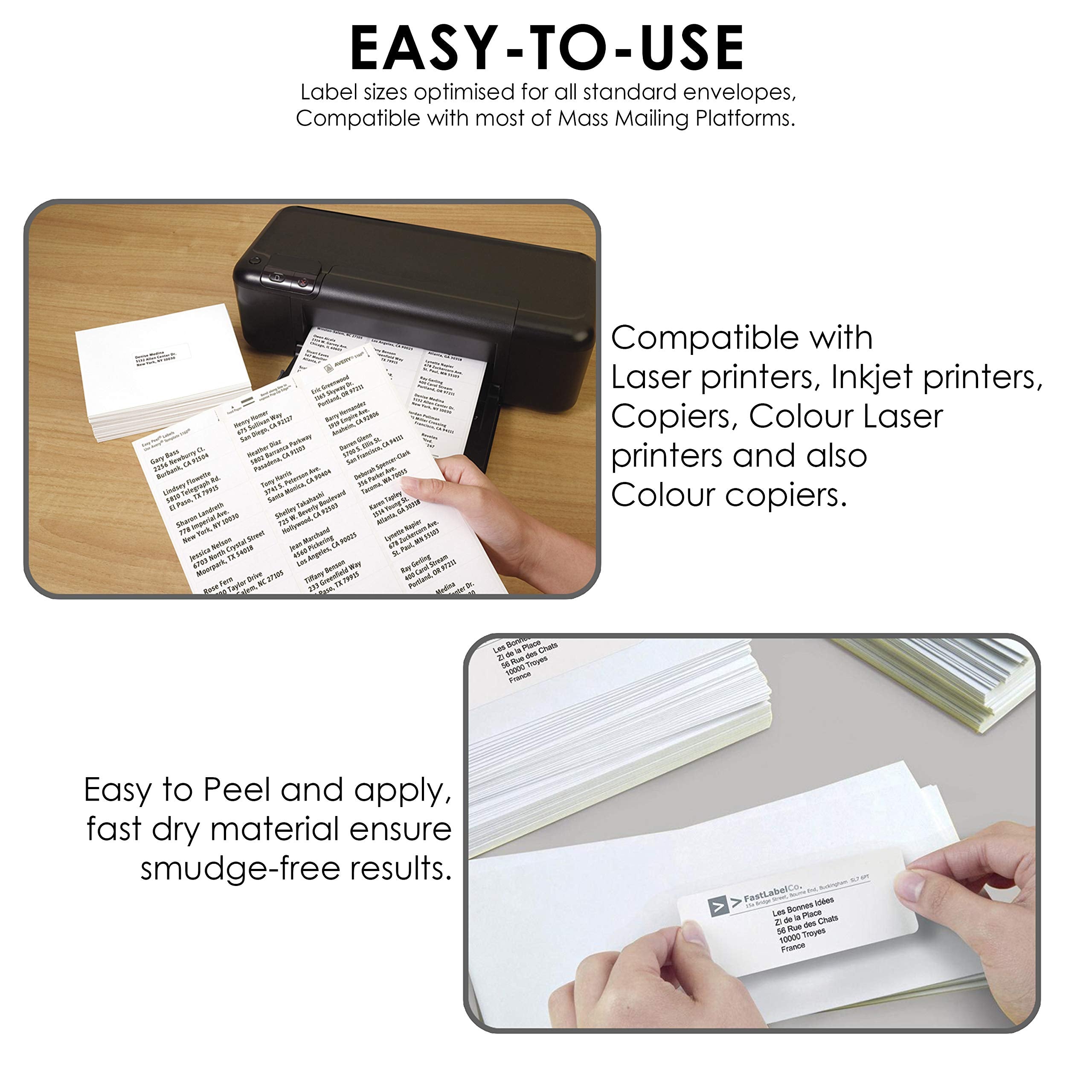 iSOUL Address Labels - 525 Total Labels | 21 Per A4 Sheet | Matte White Self-Adhesive 3