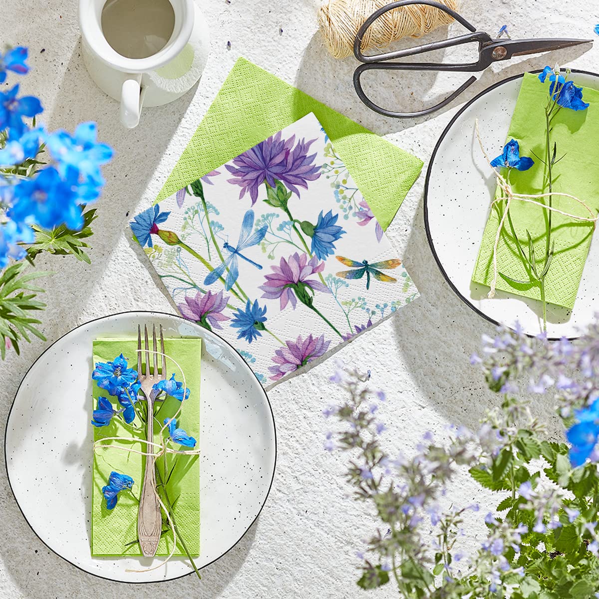 PAW Decor Collection 3-Ply Napkins - Flower With Dragonfly Design | 33 x 33 cm | 20 Count 5