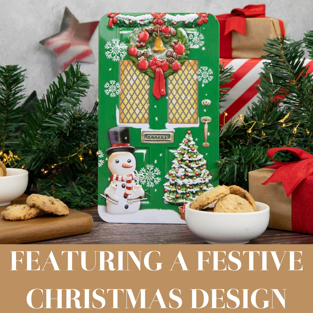 The Silver Crane Co. - Green Christmas Door Gift Set Biscuit Tin